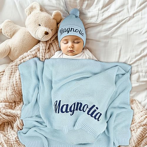 Miniatura 6 de Manta de bebé personalizada, 100% algodón orgánico certificado, manta personalizada con nombre, mantas de recepción para niños y niñas, regalos