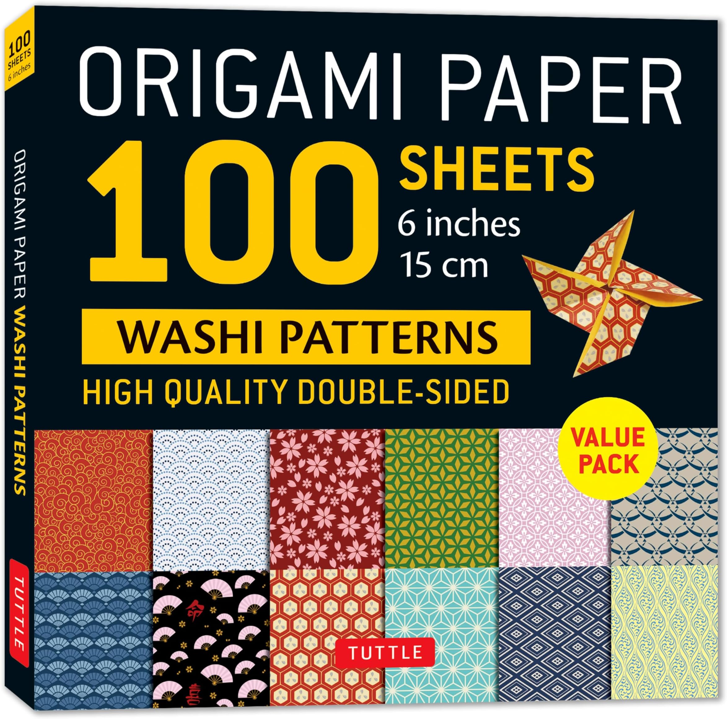 Origami Paper 100 Sheets Washi Patterns 6 (15 CM): Double-Sided Origami Sheets Printed with 12 Different Patterns (Instructions for Projects Included)