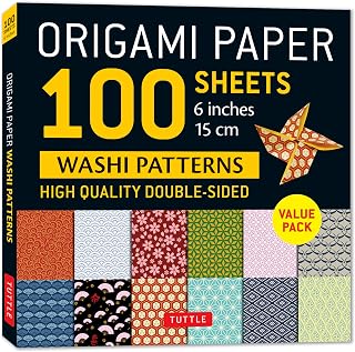 Origami Paper 100 sheets Washi Patterns 6" (15 cm): Double-Sided Origami Sheets Printed with 12 Different Patterns (Instructions for Projects Included)