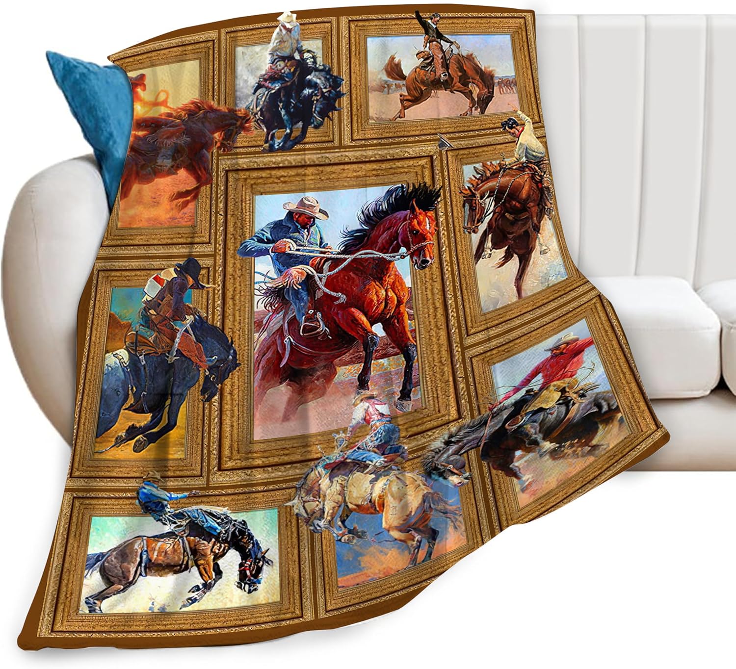 Cowboy Blanket Horse Gifts for Boys Girls Woman Cowboy
