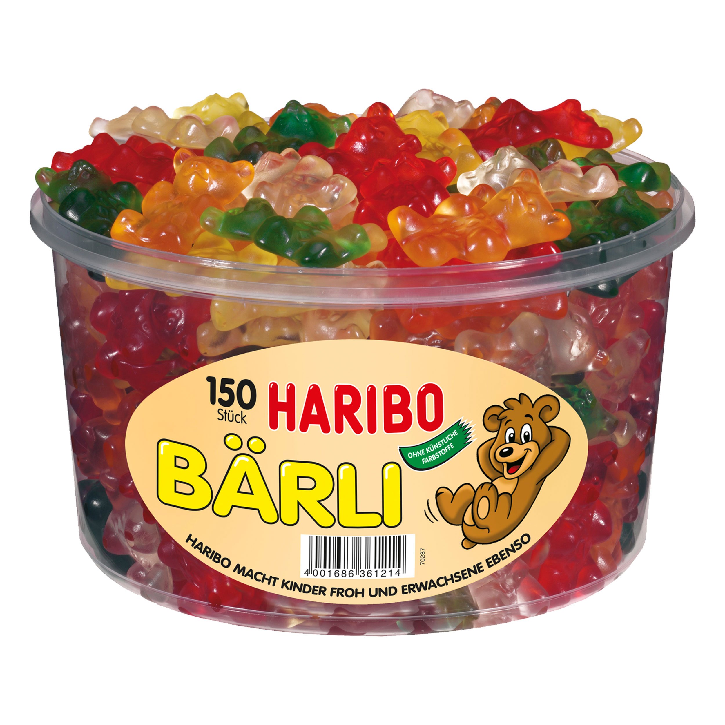 Haribo Bärli, 3er Set, Gummibärchen, Weingummi, Fruchtgummi, Große Bären Süßigkeit