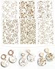 Puocaon Brown Flower Clay Transfer Paper - 18 Pcs Traditional Chinoiserie Art Design Transfer Sheets for Polymer Clay Brown Floral Earrings Design Jewelry Making