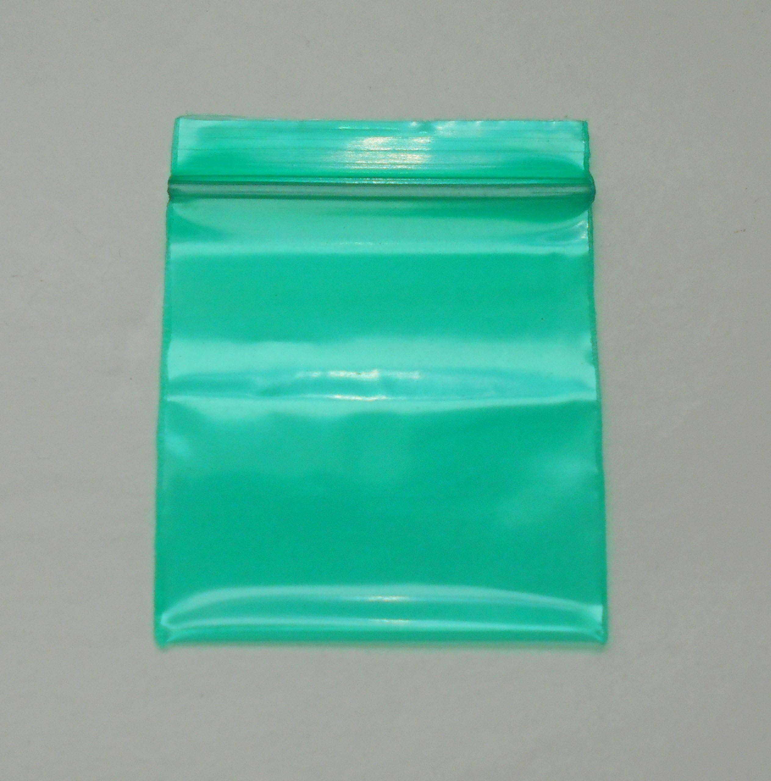 Mini Poly Bags (1.5"x1.5") Small Plastic Baggies, Thick 2mil, Colorful Rave Party Pouches (1515) Tiny Ziplock Dime Bag (100, Green)