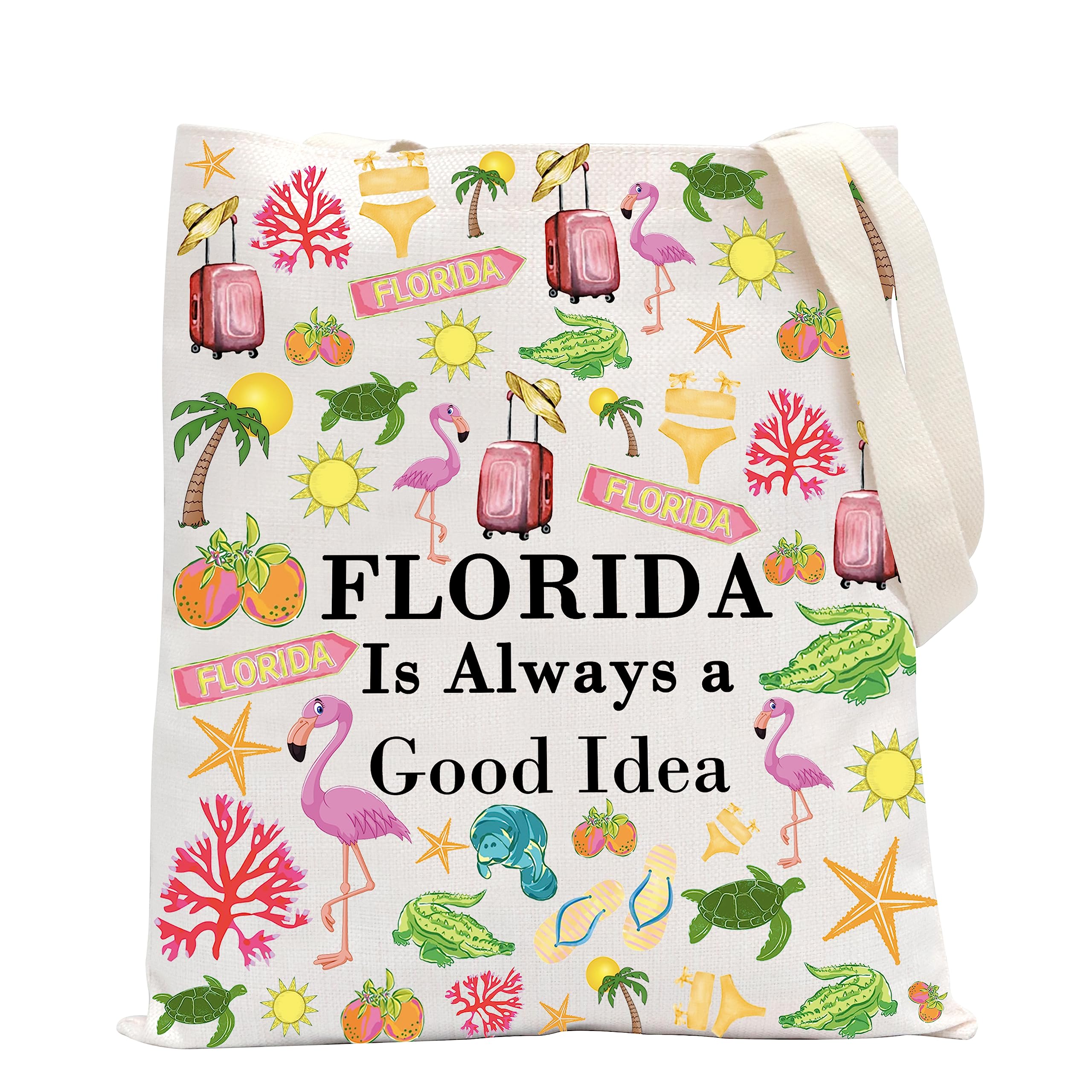 POFULL Florida vacation Gift Florida Is Always a Good Idea Cosmetic Bag Florida Travel Gift (Florida is Always Tote Bag)