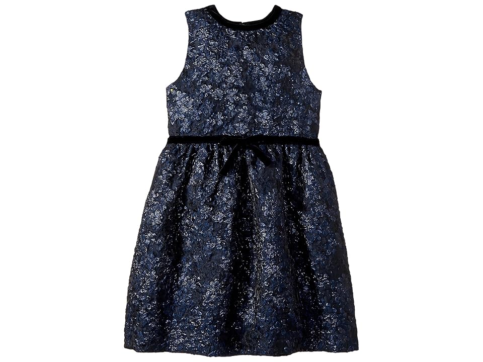 

Oscar de la Renta Childrenswear Sleeveless Bow Front Fit and Flare Dress (Little Kids/Big Kids) (Navy) Girl's Dress