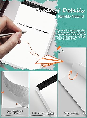 Miniatura 3 de Paquete de 10 blocs de notas pequeños para la lista, blocs de notas blancos de 3 x 5 pulgadas, bloc de notas de trabajo para escritura, blocs de