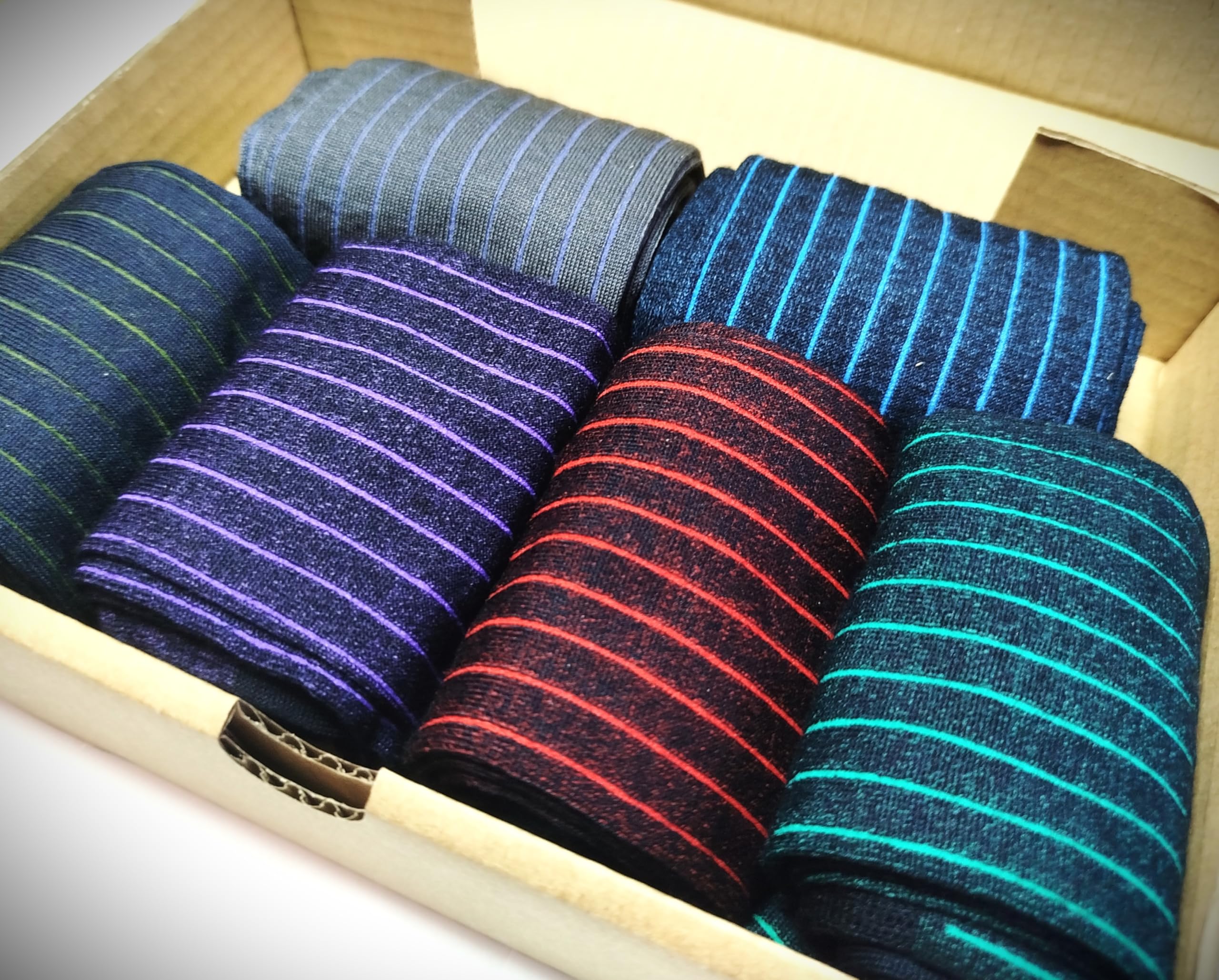 Chaussettes longues homme fil d'Écosse élégantes originales businnes unisexe rayures pois marin ancre