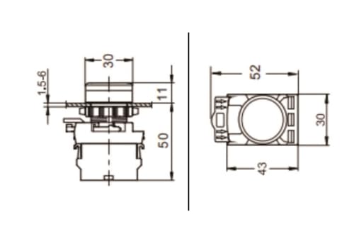 Image of Yokins Push Button, EB2M-A-10-B, 22mm Blue color with spring return with 1NO (copper & silver contacts)