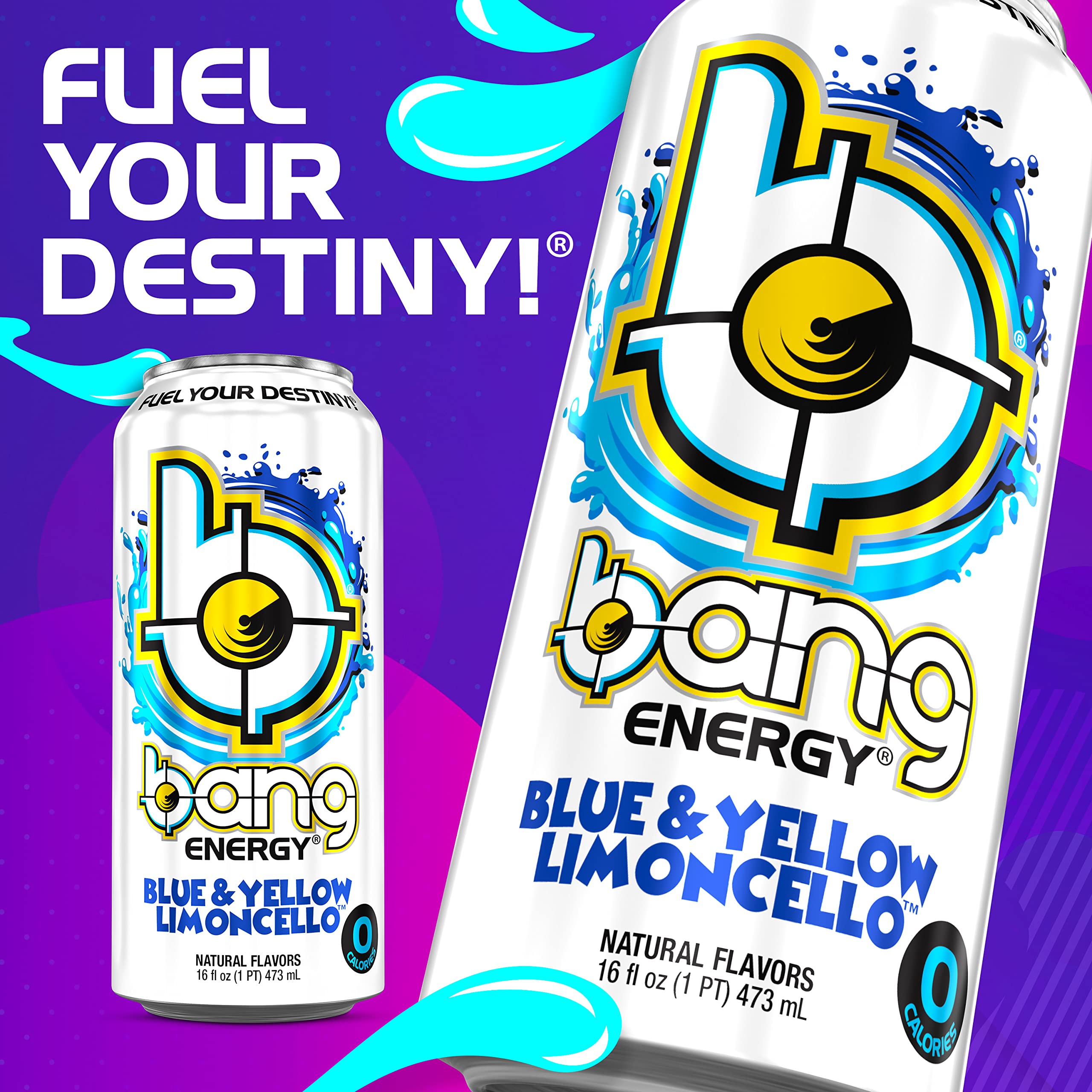 Amazon.com : Bang Energy Blue and Yellow Limoncello, 0 Calories