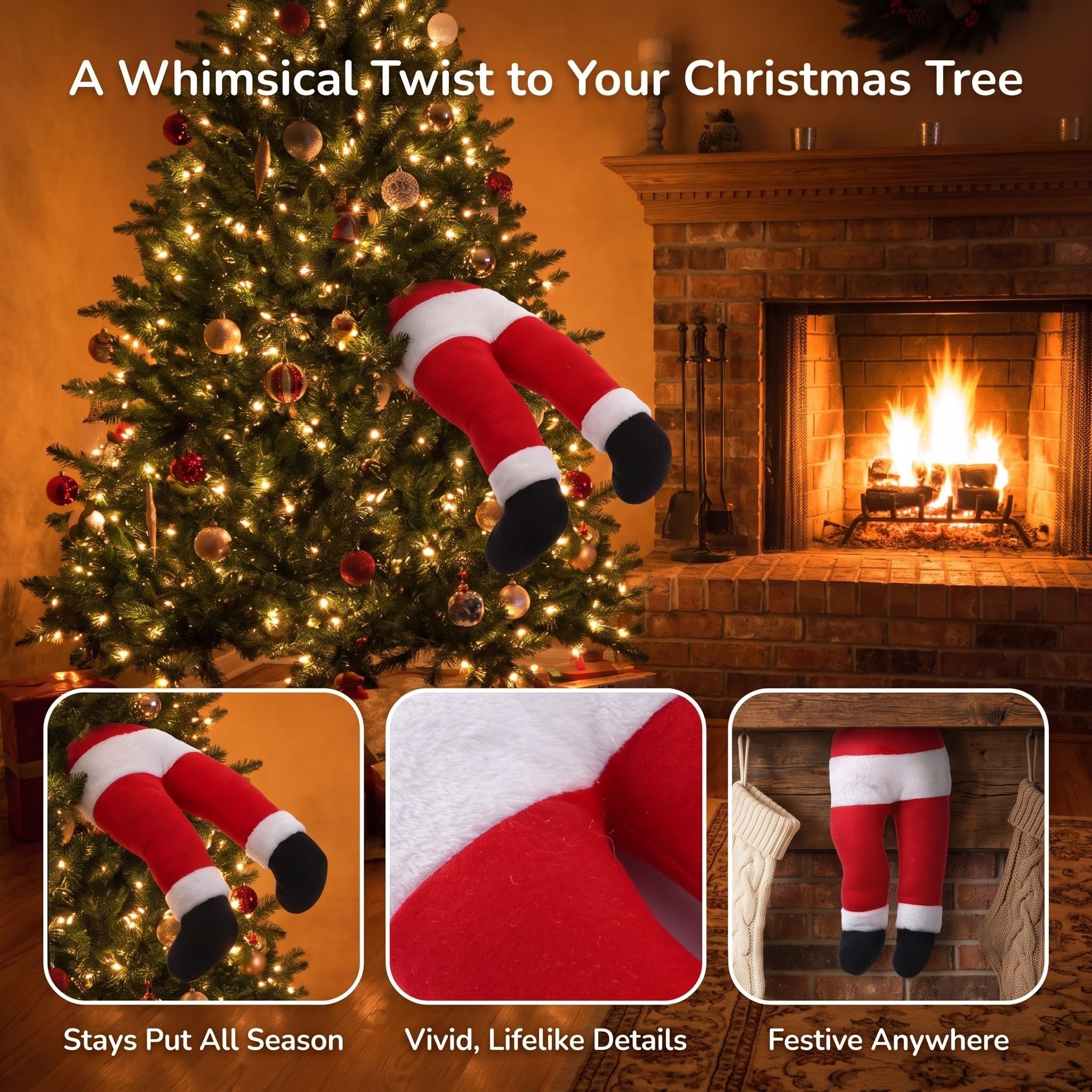 BESTOYARD Ornamento Gambe Babbo Natale Rosse per Albero di Natale, Foto