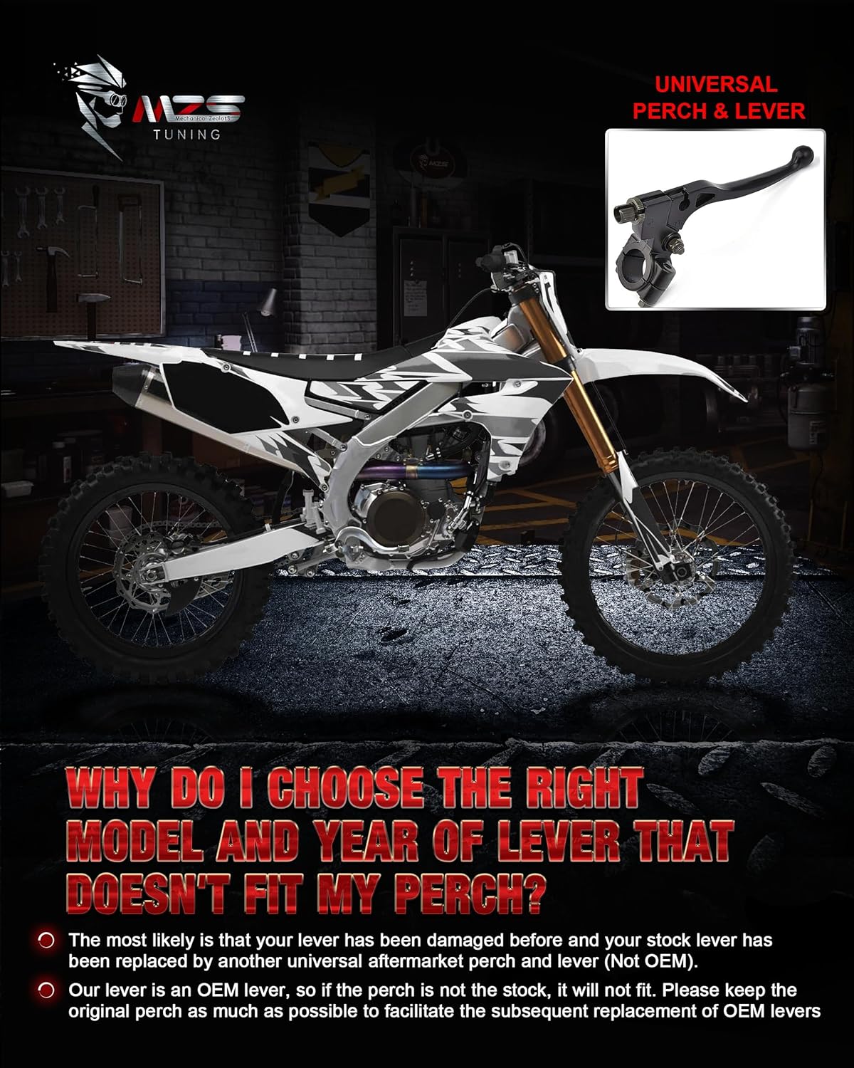 MZS Dirt Bike Brake Cutch Levers Pivot CNC Black Compatible with 250 300 Xtrainer 2015-2025/450 RX 2024-2025/125 200 250 300 350 390 400 430 450 498 RR Race X-Pro 4-Stroke 2012-2025