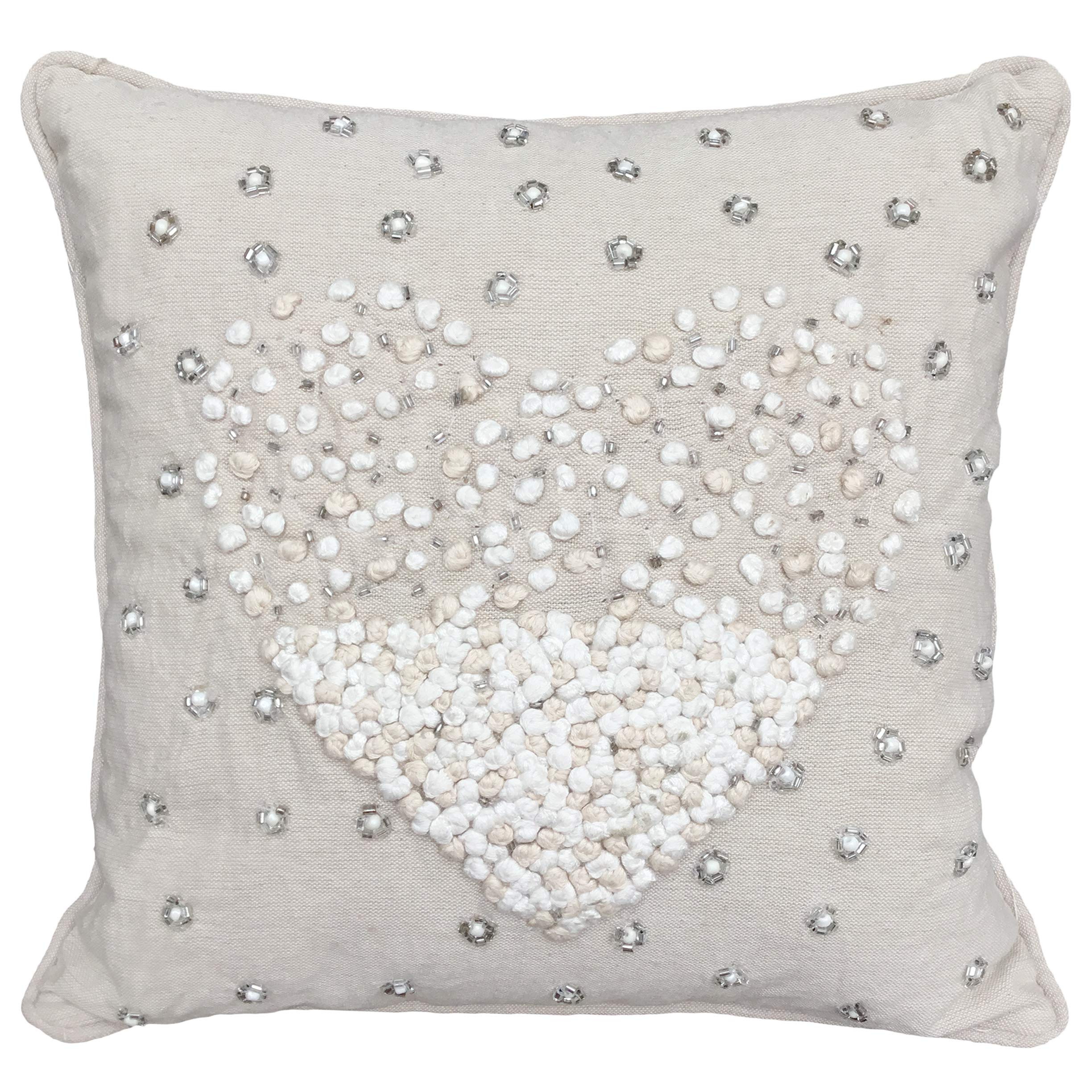 AJS LivingLove Gifts Embroidered Cushion Cover with Filler, Gift for Valentine Specail Ocassion Pillow, Takiya in Hand Work Cushions, Size- 12x12 inches