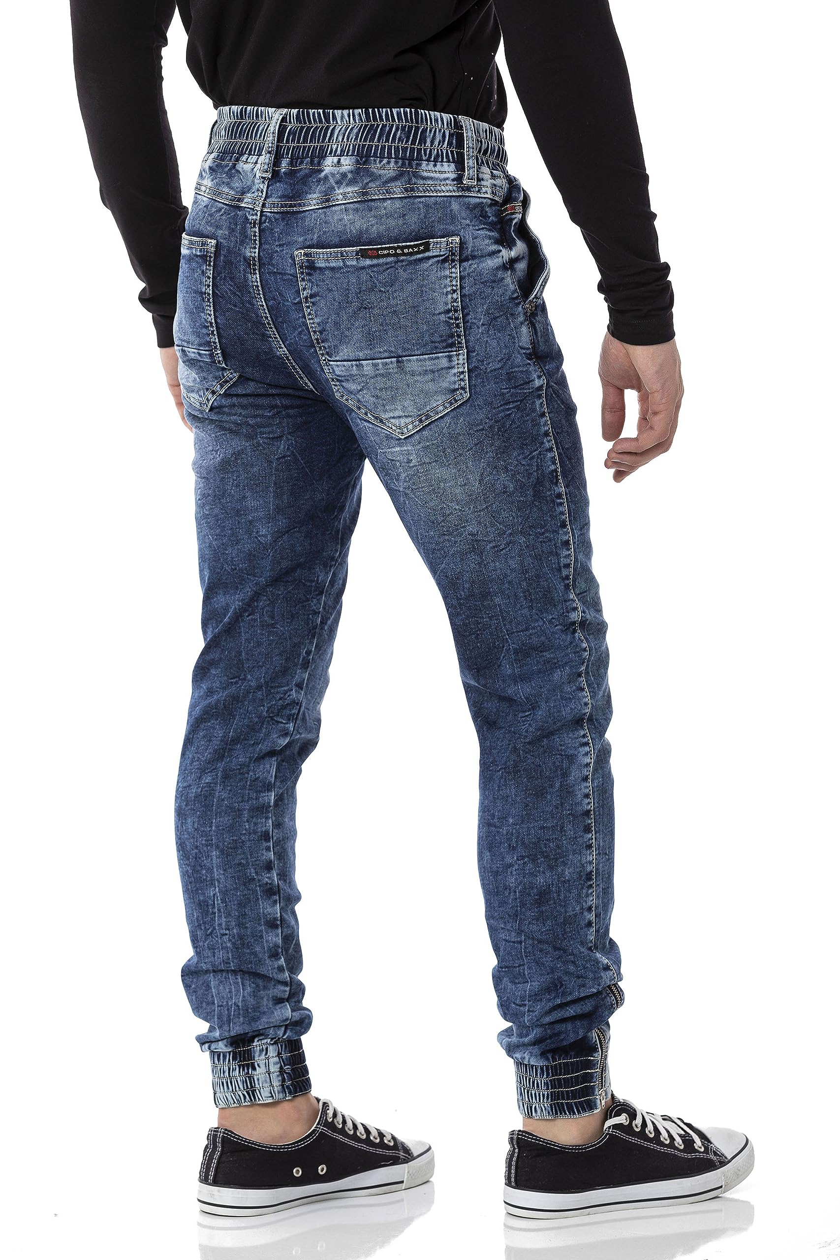 Cipo & Baxx Herren Joggerhose | Sportlich & Streetwear mit Cargotaschen & Stretch | Sporthose Gummi Freizeithose