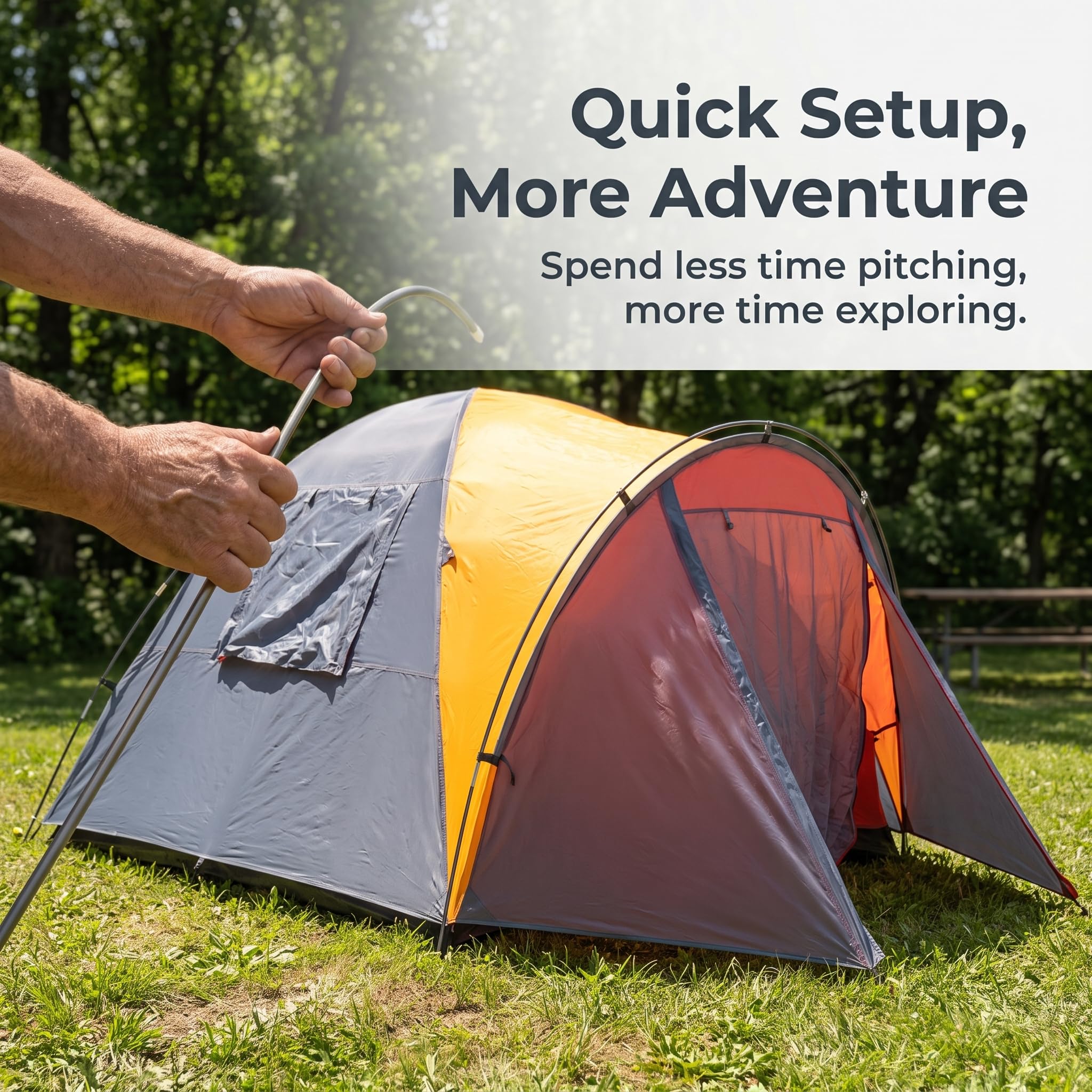 Camping Zelt 4 Personen wasserdicht, Up Zelt für 3 Personen, winddichtes Allwetter-Zelt
