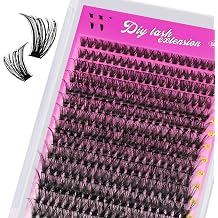 Lash Clusters 280PCS Individual Lashes D Curl Eyelash Clusters Mixed Length Cluster Eyelash Extensions Clusters Lashes with Thin Band Soft False Eyelashes DIY at Home50D,D-Mix9-16mm