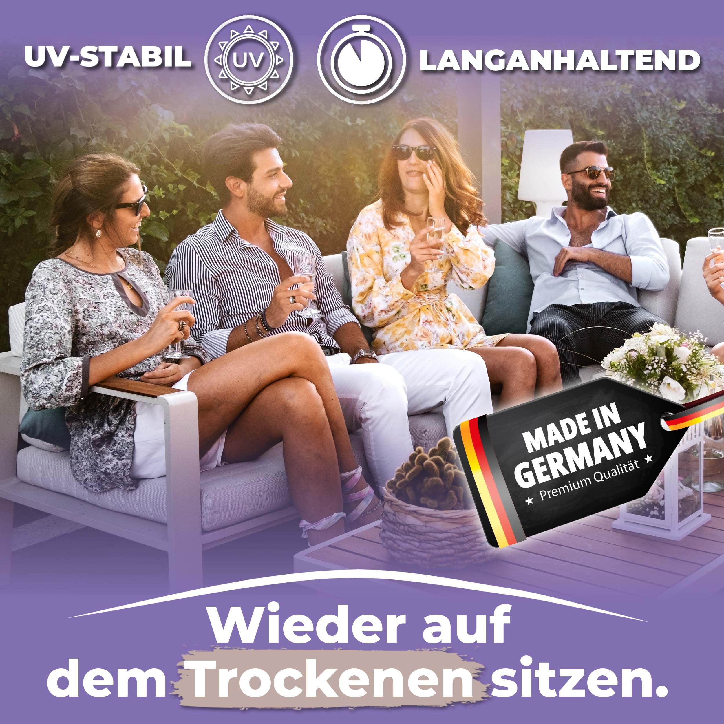 Textil Imprägnierspray Sofa & Polster-Möbel, Qindoo Fleckenschutz für Stoffe, Sitzkissen, Cord, Mikrofaser, Autositze, Geruchsneutral, wasser- & schmutzabweisend, PFC frei, Made in Germany 1,5 L