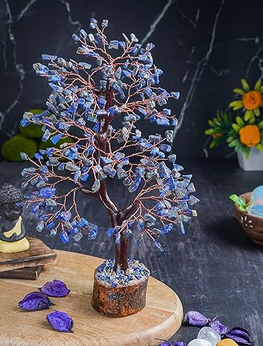 Miniatura 6 de Árbol de la vida de chakra de lapislázuli, árbol de la vida de cristal Árbol de piedras preciosas hecho a mano, árbol de Feng Shui, decoración de