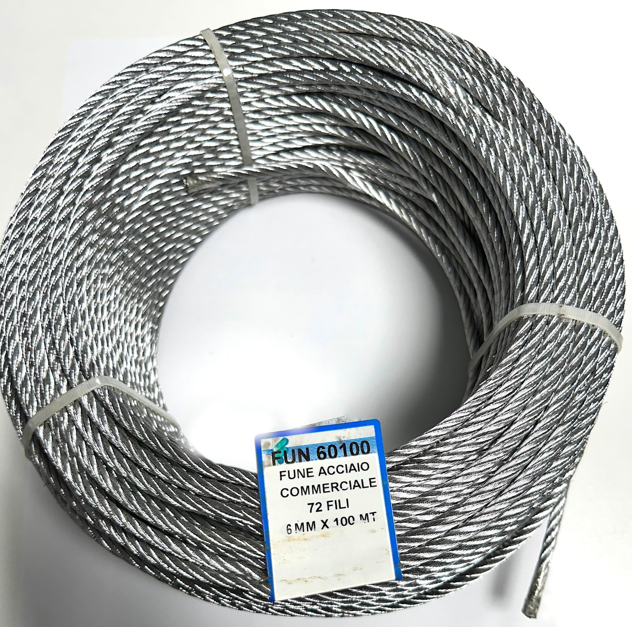 Câble en acier galvanisé, 6 mm, 6x12 x 100 m, 1 rouleau