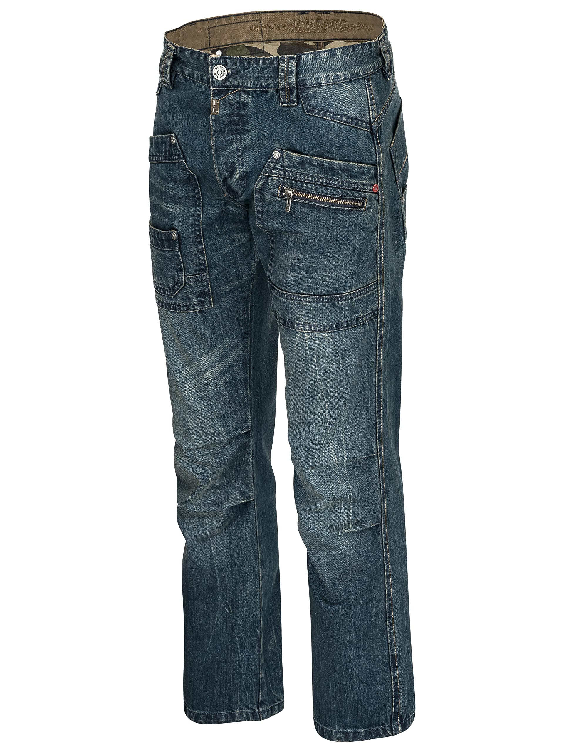 Timezone Herren Jeans Clay 3983 Urban Indigo Wash Cargo Worker
