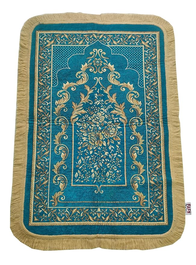 FAF Ultra Premium Thick Prayer Mat with Soft Velvet (Blue)