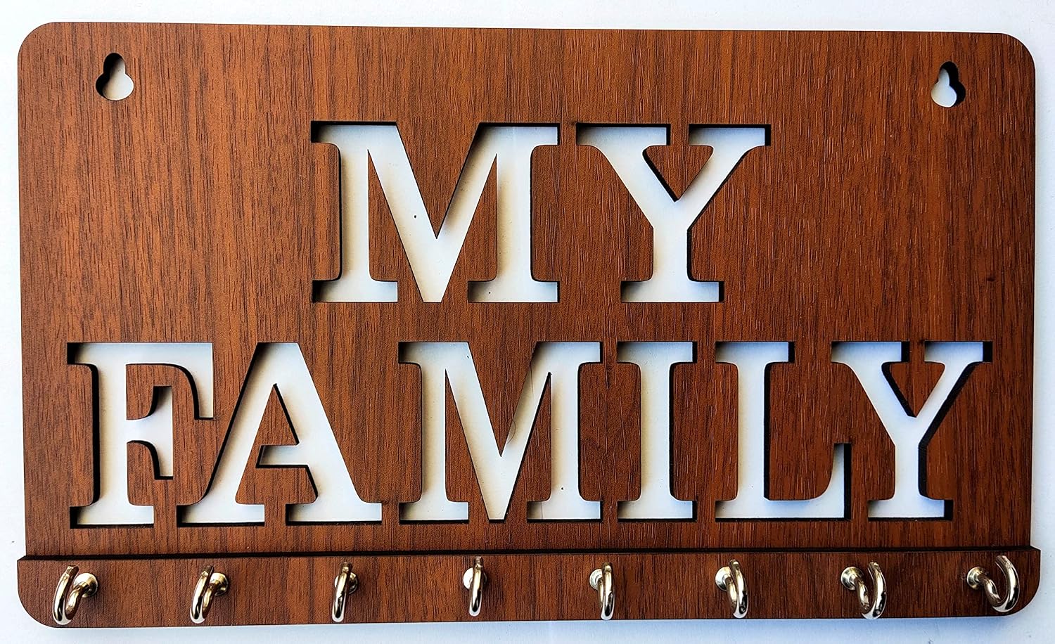 I Love You Dady Key Holder for Wall, Wooden Keychain Hanger Gift for World's Best Father, Keys Hanger for Home Decor, Key Chain Stand, Designer Wall Mounted, Wood Keys Organizer Stand image 5