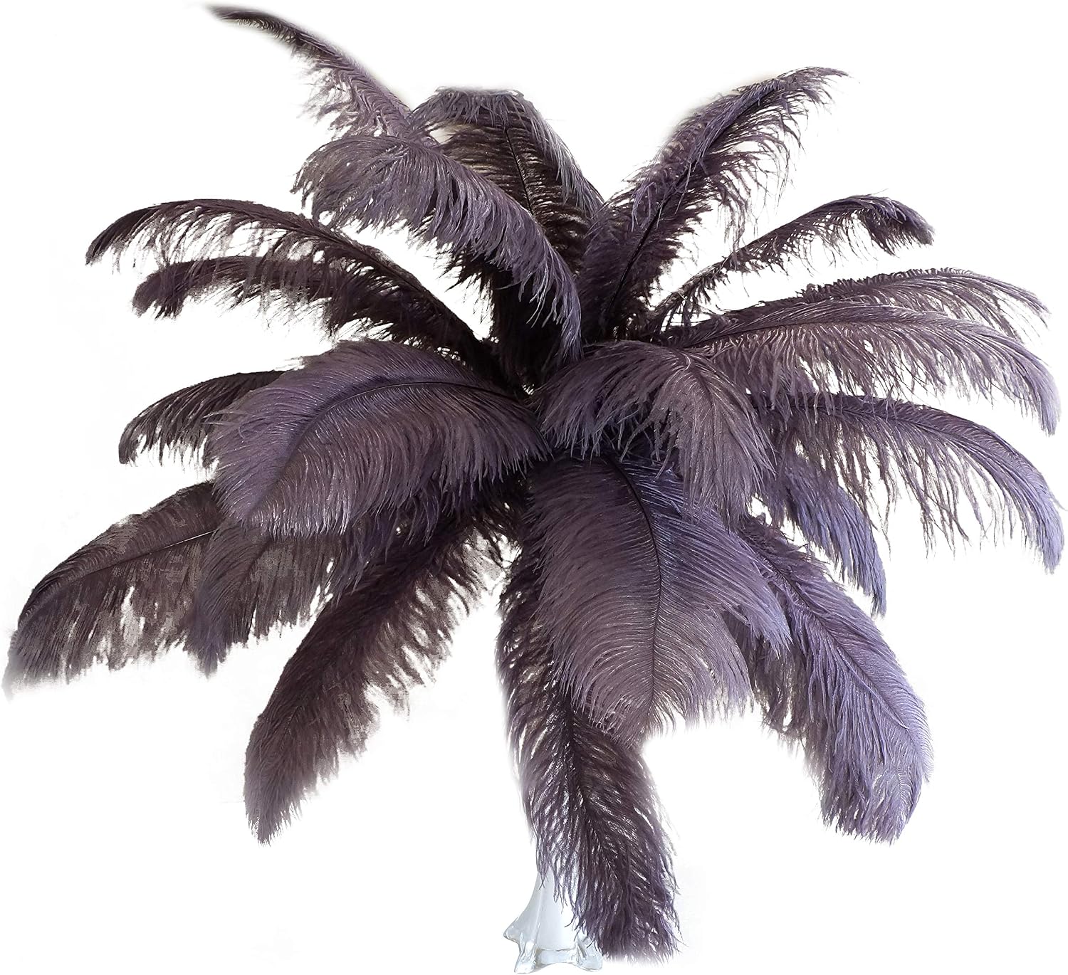 ZUCKER 25pc Large Ostrich Feather Wedding Decorations - 17" Centerpiece Home Decor (Amethyst Purple)