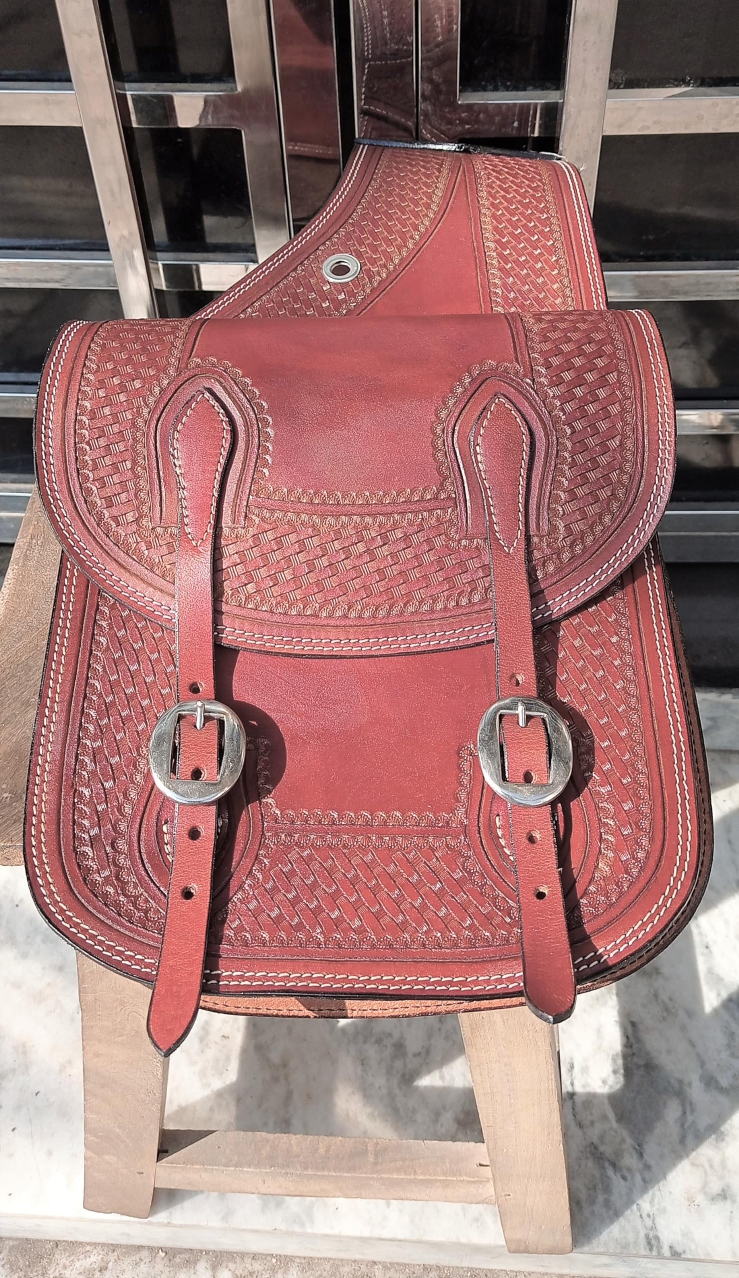 Western Horse Leather Saddle Bag Heavy Duty Traditional Trail Ride | Saddle Bag | Horse Saddle Bag | Western Saddle Bag | Leather Saddle Bags for Horses (Color-05)