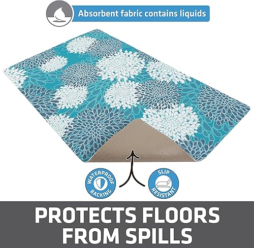 Miniatura 73 de Drymate Mantel individual con tazón para mascotas, tapete de alimentación de alimentos para perros y gatos, tela absorbente, respaldo impermeable