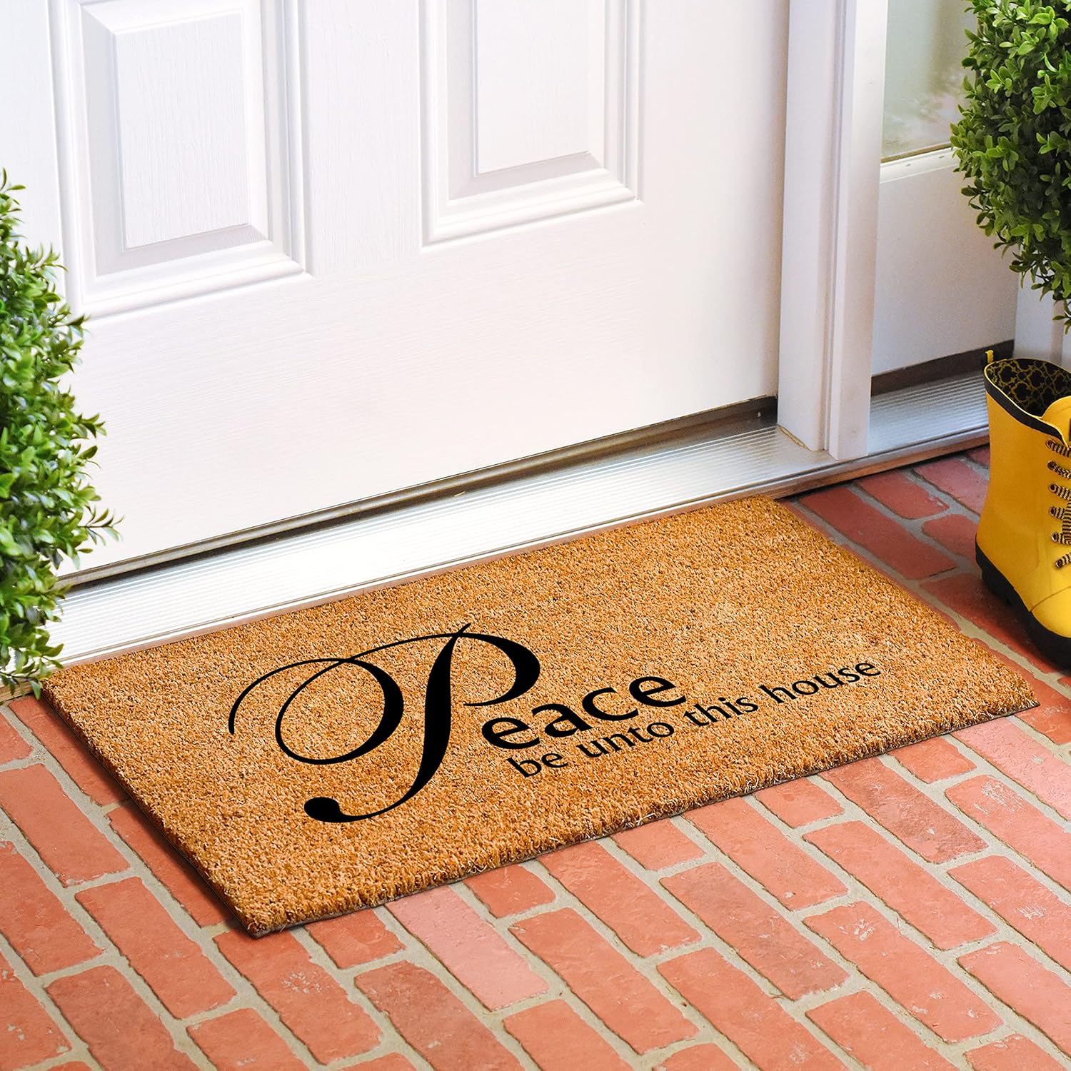 Calloway Mills Peace Doormat, (Natural/Black, 24" x 36" x 0.60")