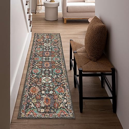 Vista 40 de Mohawk Home Bonilla - Alfombra oriental floral de 5 pies 3 pulgadas x 8 pies, color azul cielo, perfecta para sala de estar, comedor, oficina