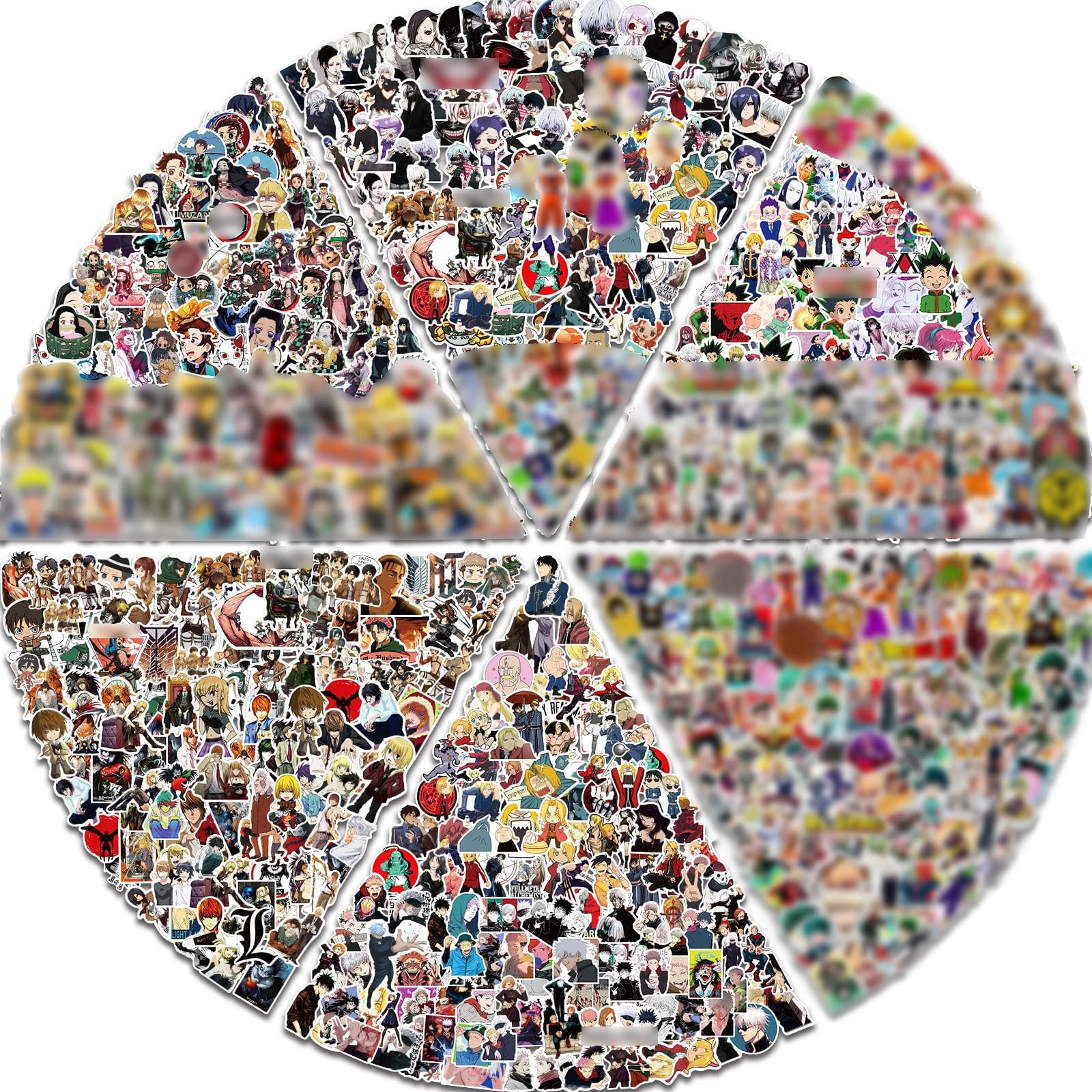 Large Anime Stickers Mixed Pack,600Pcs Mixed With Classic Anime Theme Sticker Pack,Vinyl Waterproof Stickers and Decals for Bottles, Laptops, Skateboards and Notebooks, Stickers for