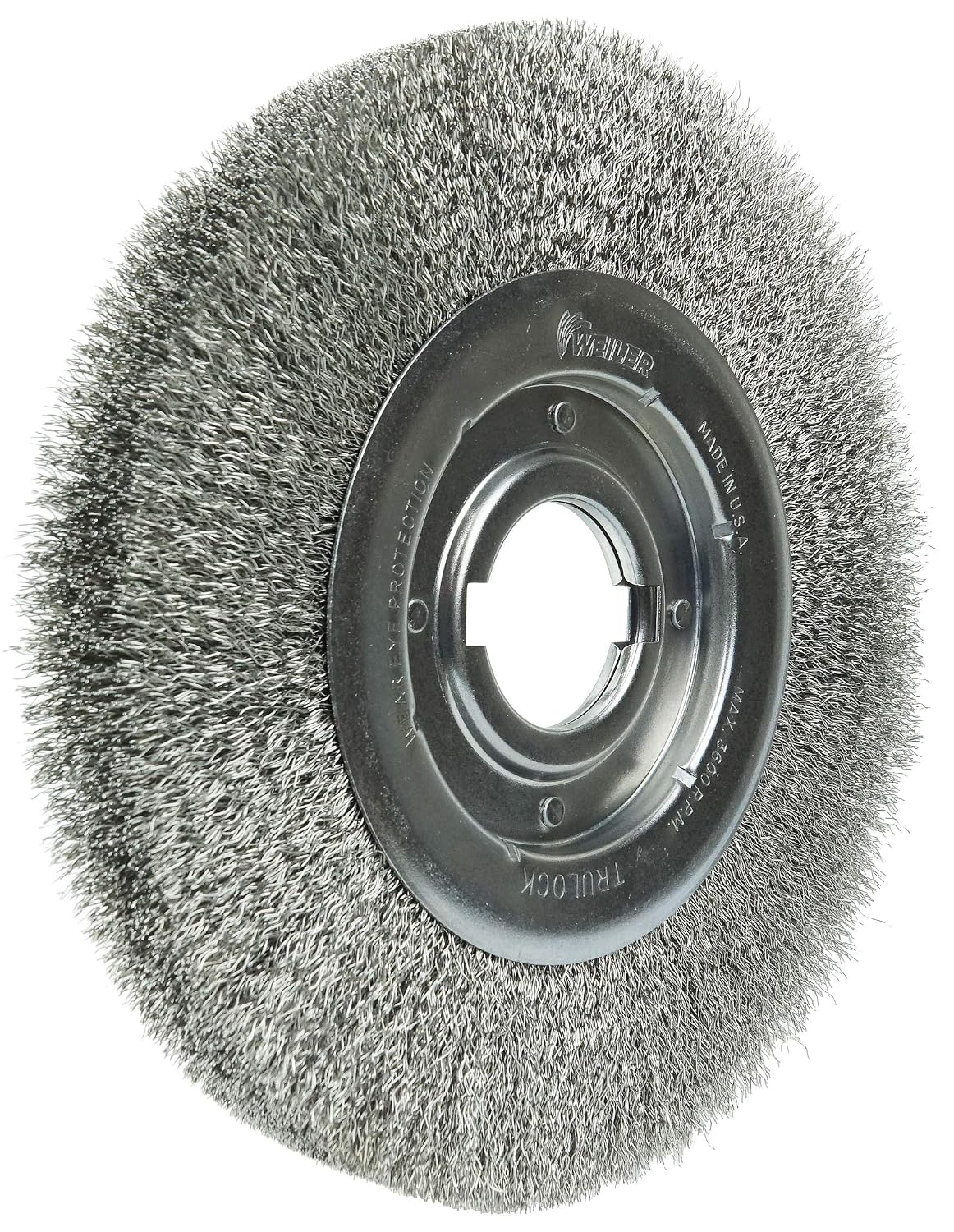 Weiler 06530 10" Medium Face Crimped Wire Wheel, .0118" Stainless Steel Fill, 2" Arbor Hole, Made in the USA