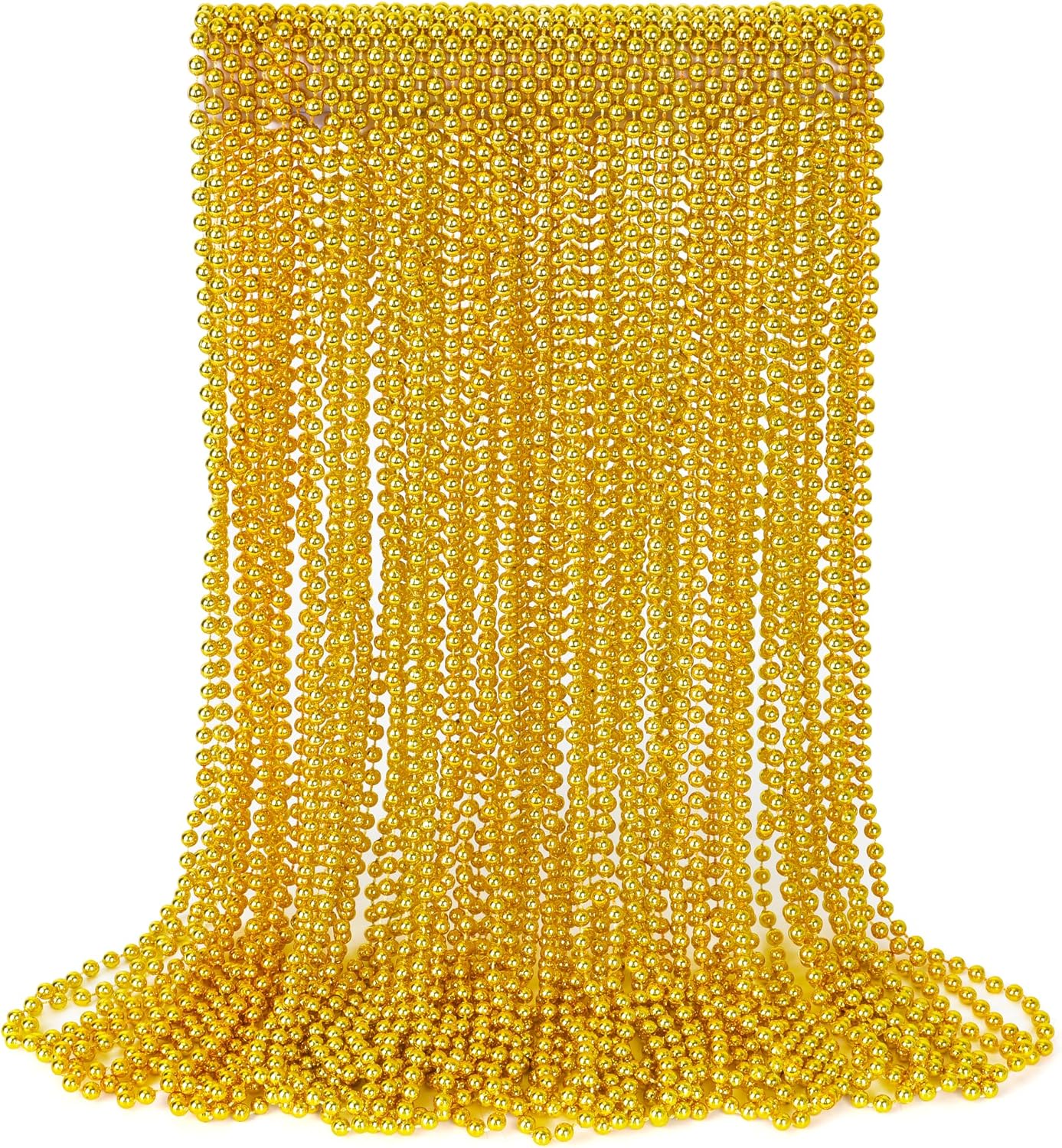 30PCS Mardi Gras Beads, Metallic 10 Kinds Beaded Necklace Party Favors, 33" Colorful Mardi Gras Necklace Bulk Stuff, Festival Parade Throw Accessories for Wedding Birthday Celebrations Decorations