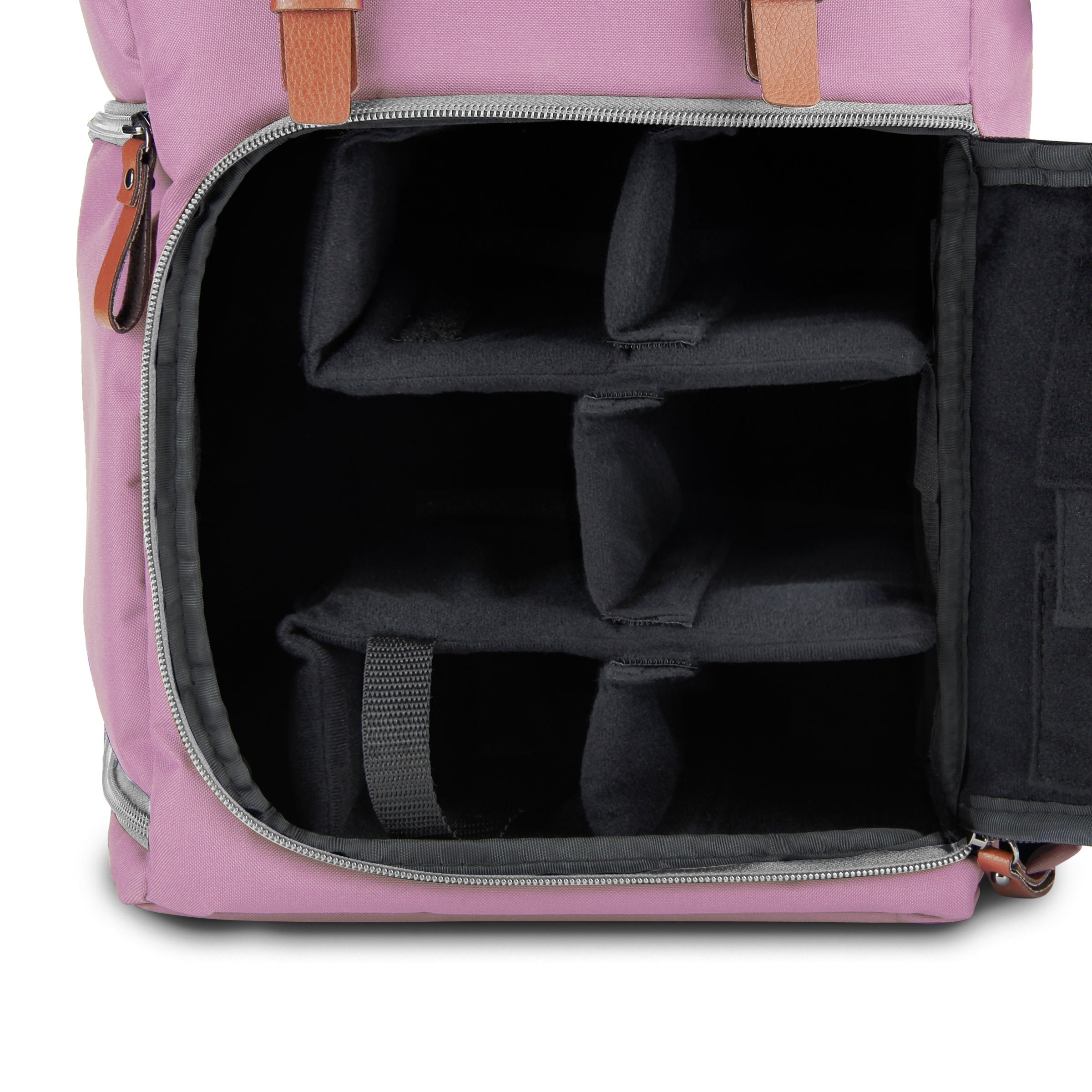 GOgroove Sac à Dos pour Appareil Photo Reflex Numérique avec Compartiment à Tablette, Séparateurs Modulables, Support Trépied & Housse Imperméable pour Canon, Nikon, Olympus et autres - Rose - par