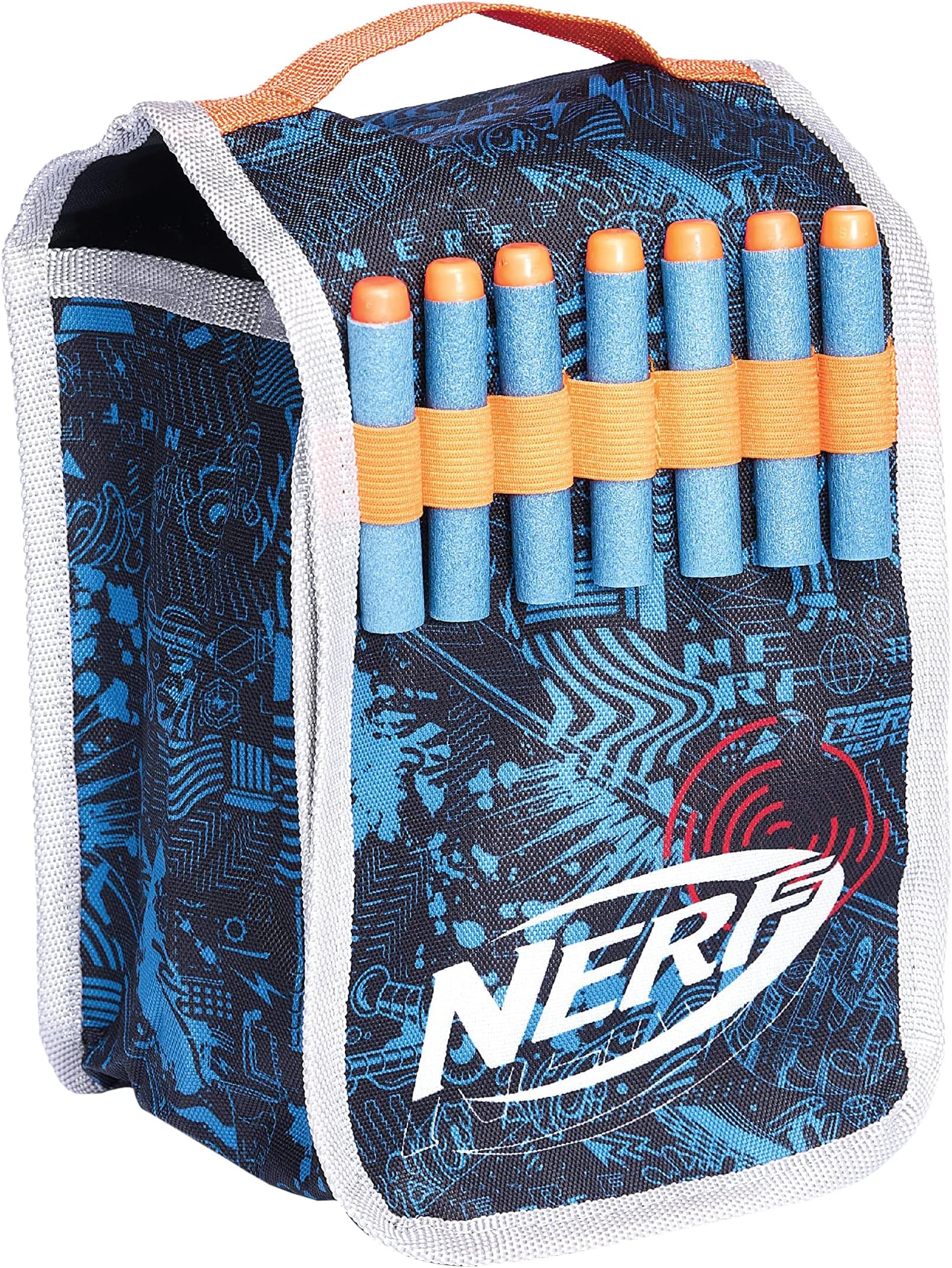 Nerf Bunkr BKN-3426 Gear 2 Go Pouch-Licenced Nerf Storage Solution for Extra Darts and Ammo Clips-Features Lightweight, Easy Access Flaps, Carry Handle and Belt Loop, 8+ Years