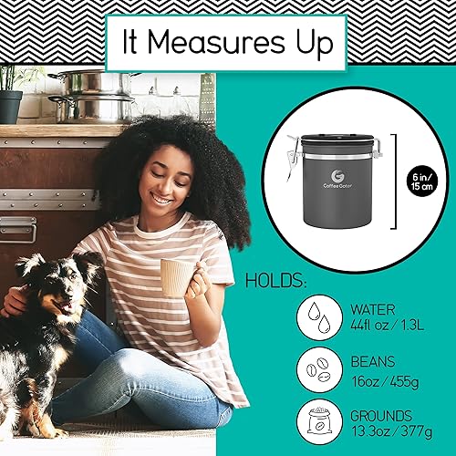 Miniatura 2 de Frasco con cuchara acero inoxidable de café Coffee Gator, M, Acero inoxidable