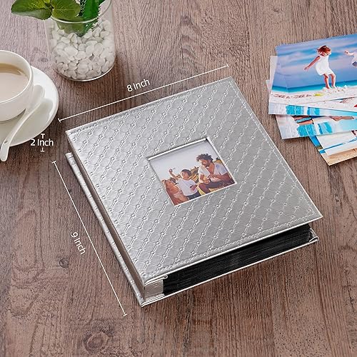 Miniatura 3 de Mublalbum Álbum de fotos pequeño de 4 x 6 pulgadas, 200 fotos, cubierta de cuero, libro de fotos, 200 bolsillos horizontales, álbumes de fotos para