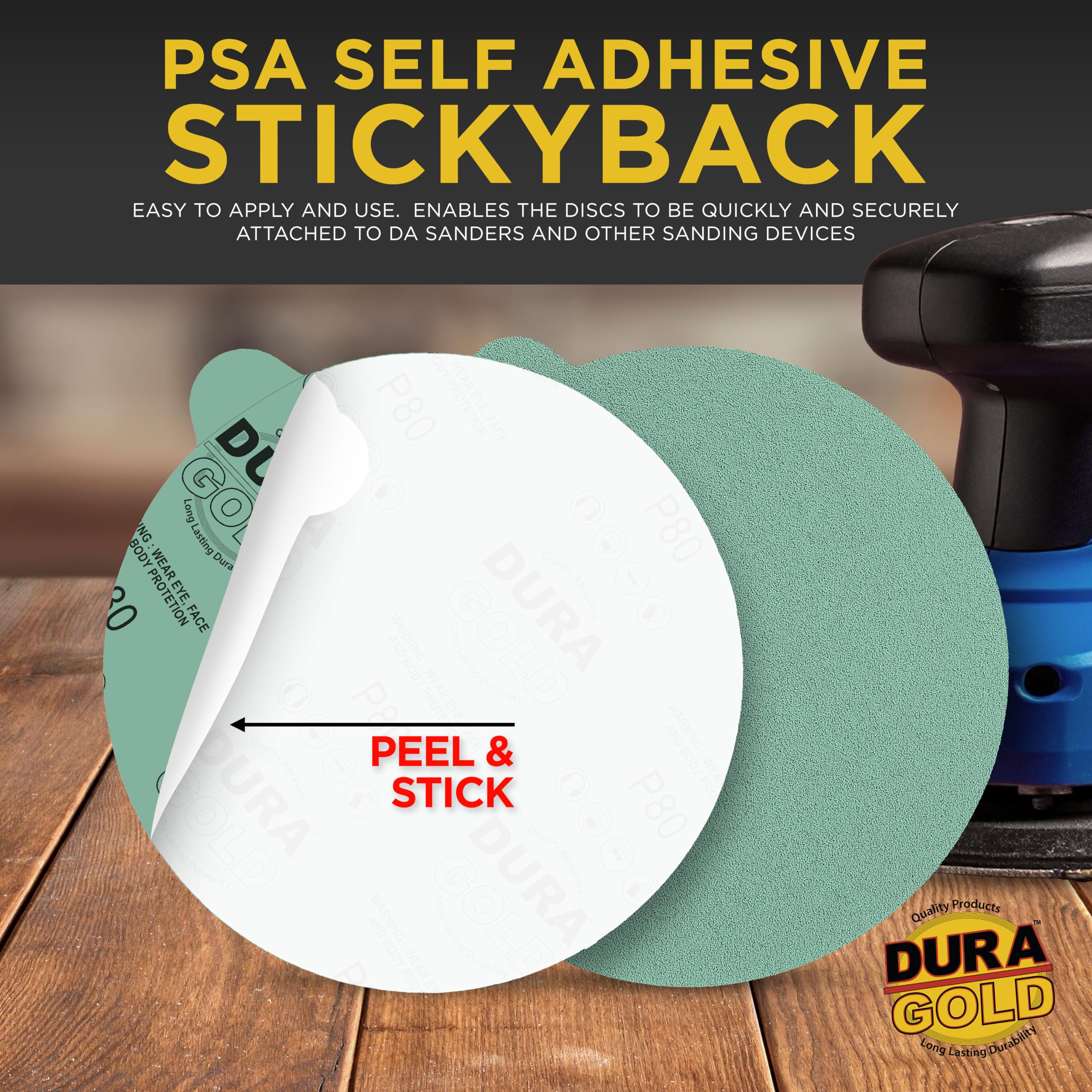 Dura-Gold 6" Sanding Discs - 80 Grit (Box of 25) -3