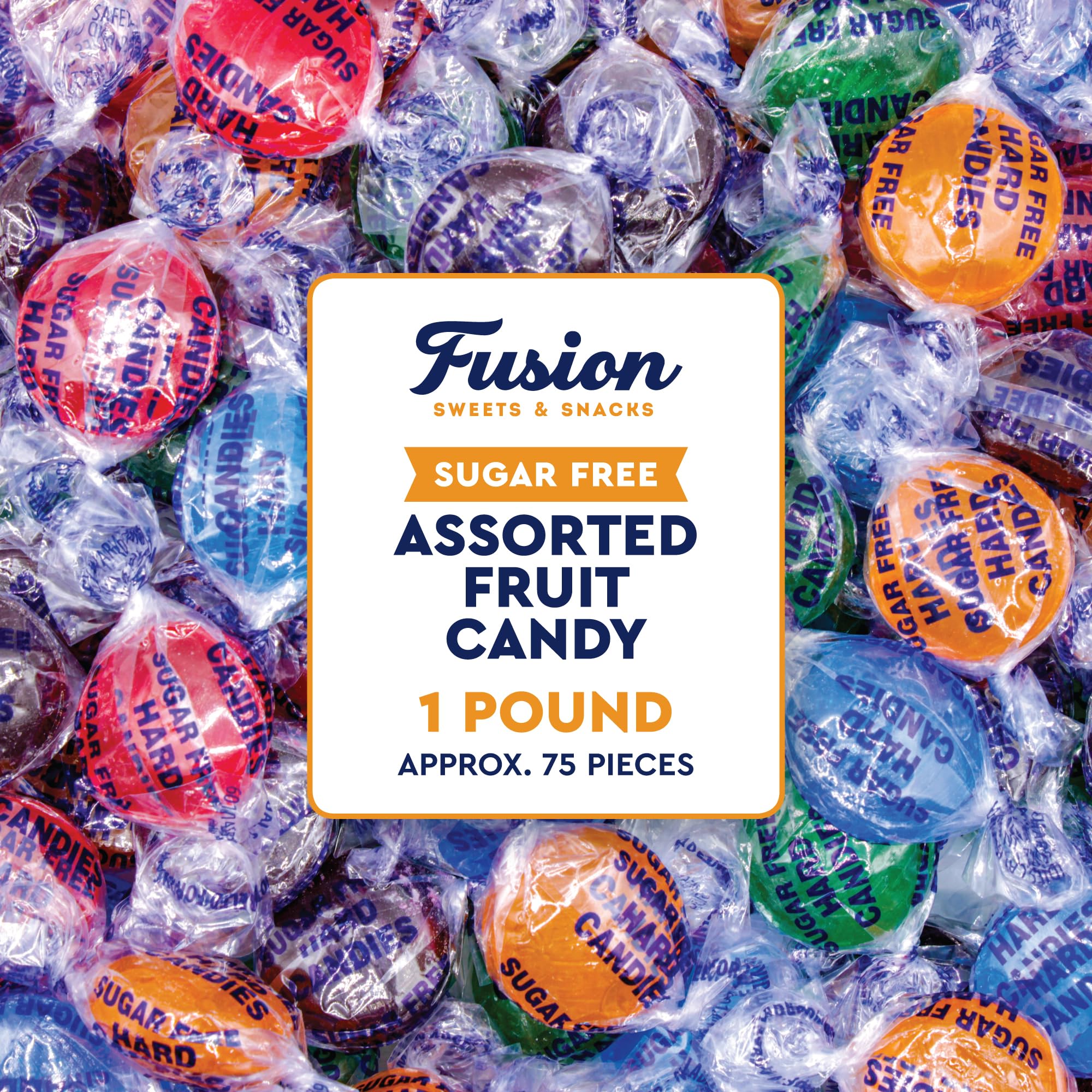 Arcor Sugar Free Hard Candy 1LB (About 75 Count) Individually Wrapped - Assorted Cherry, Lime, Orange, Blackberry, Raspberry Assorted Fruit Flavors