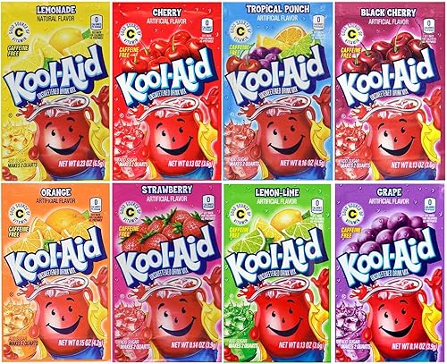 Kool-Aid Mezcla de bebidas, paquete variado de 8 sabores, 48 paquetes