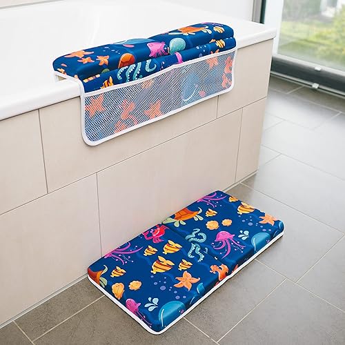 Miniatura 3 de BabyZingles - Juego de rodilleras para baño y codo para bebé antideslizante alfombrilla para rodillas para bañera  protector de codo con organizador