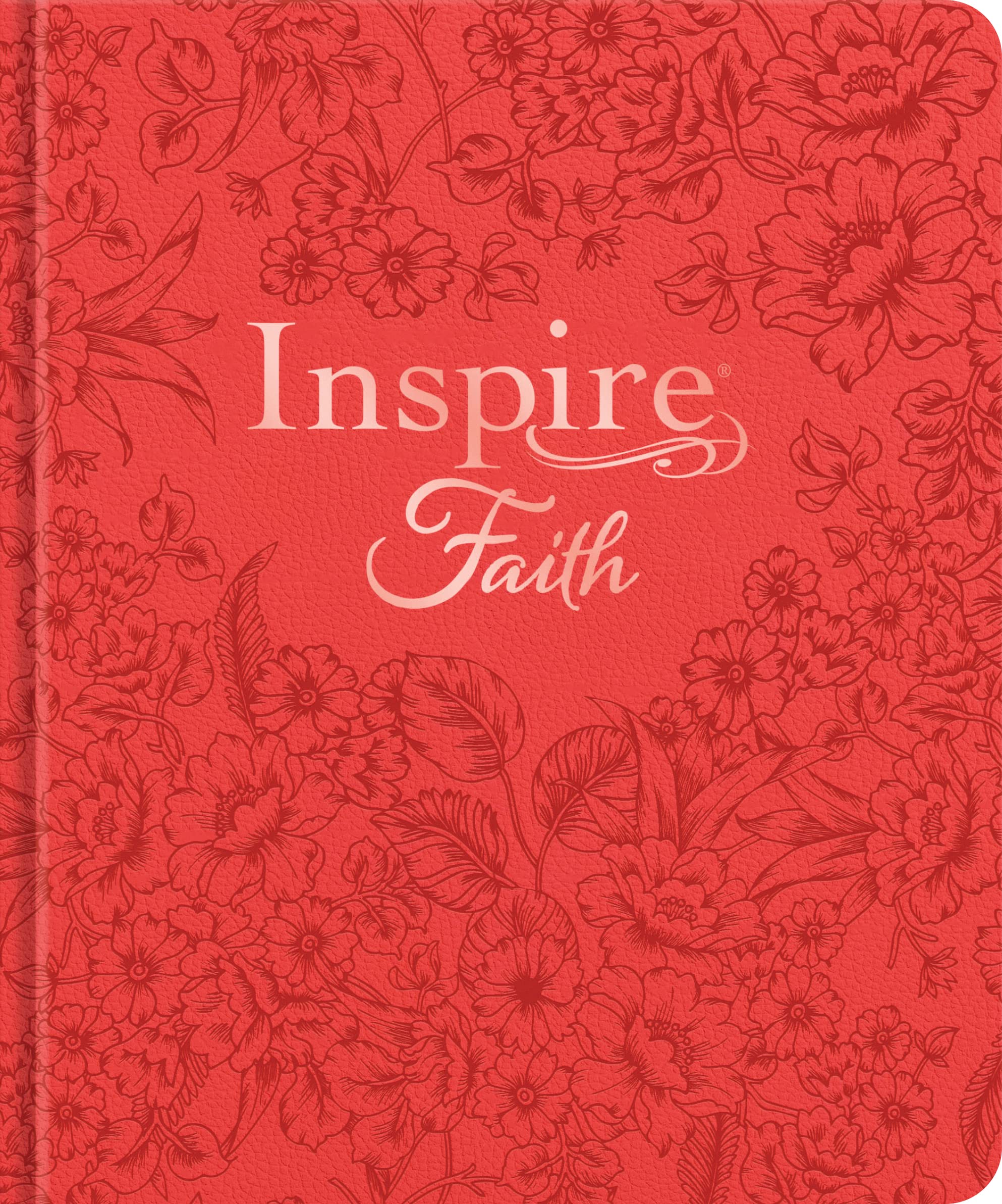 Inspire Faith Bible NLT (Hardcover Leatherlike, Coral Blooms, Filament Enabled): The Bible for Coloring & Creative Journaling