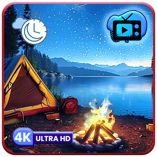 Cozy Campfire Visuals, Relaxing Flames Screensaver & Crackling Fire Sounds + Sleep Timer-image-48