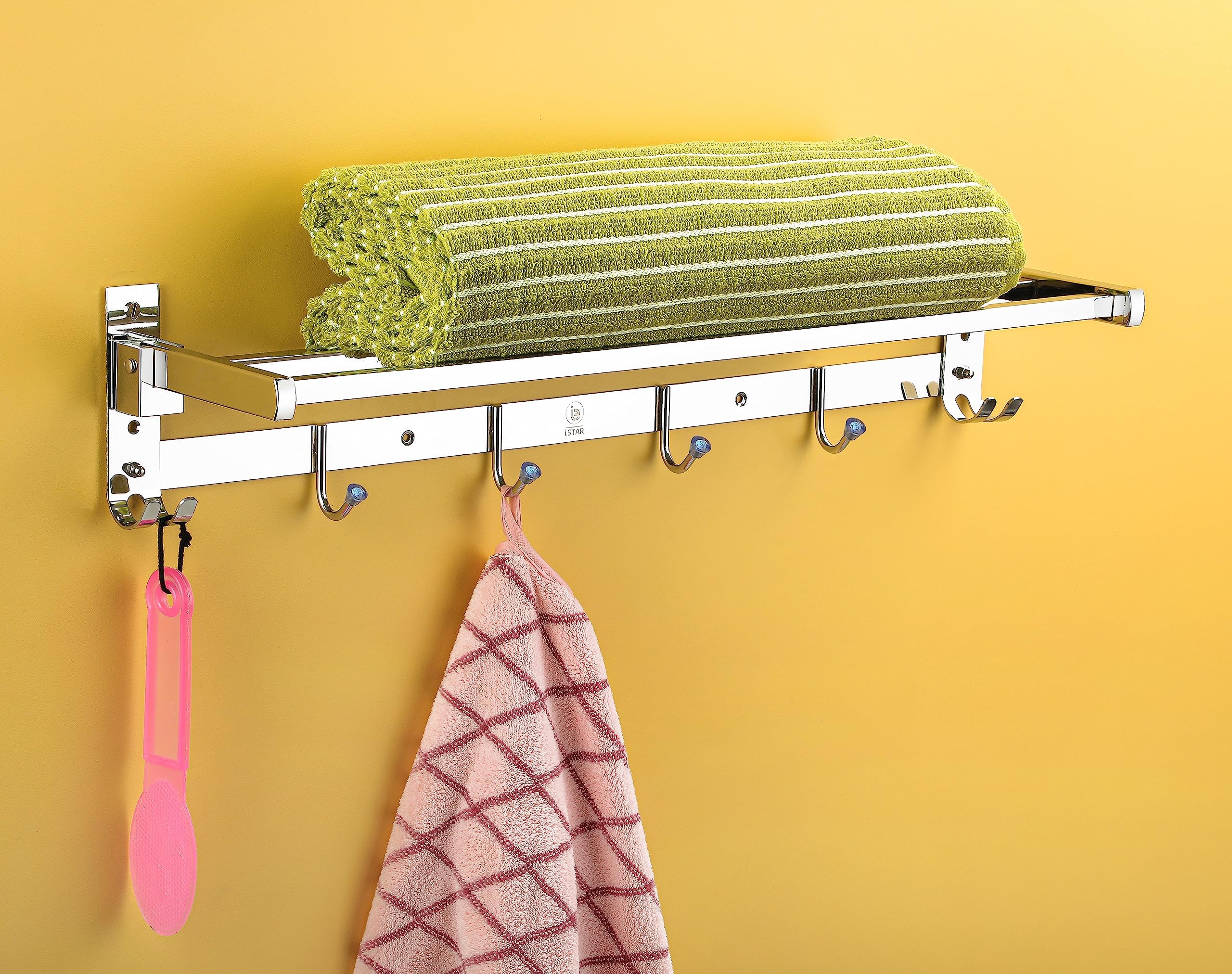 iSTAR Stainless Steel 304 Grade Foldable Towel Hanger for Bathroom ...