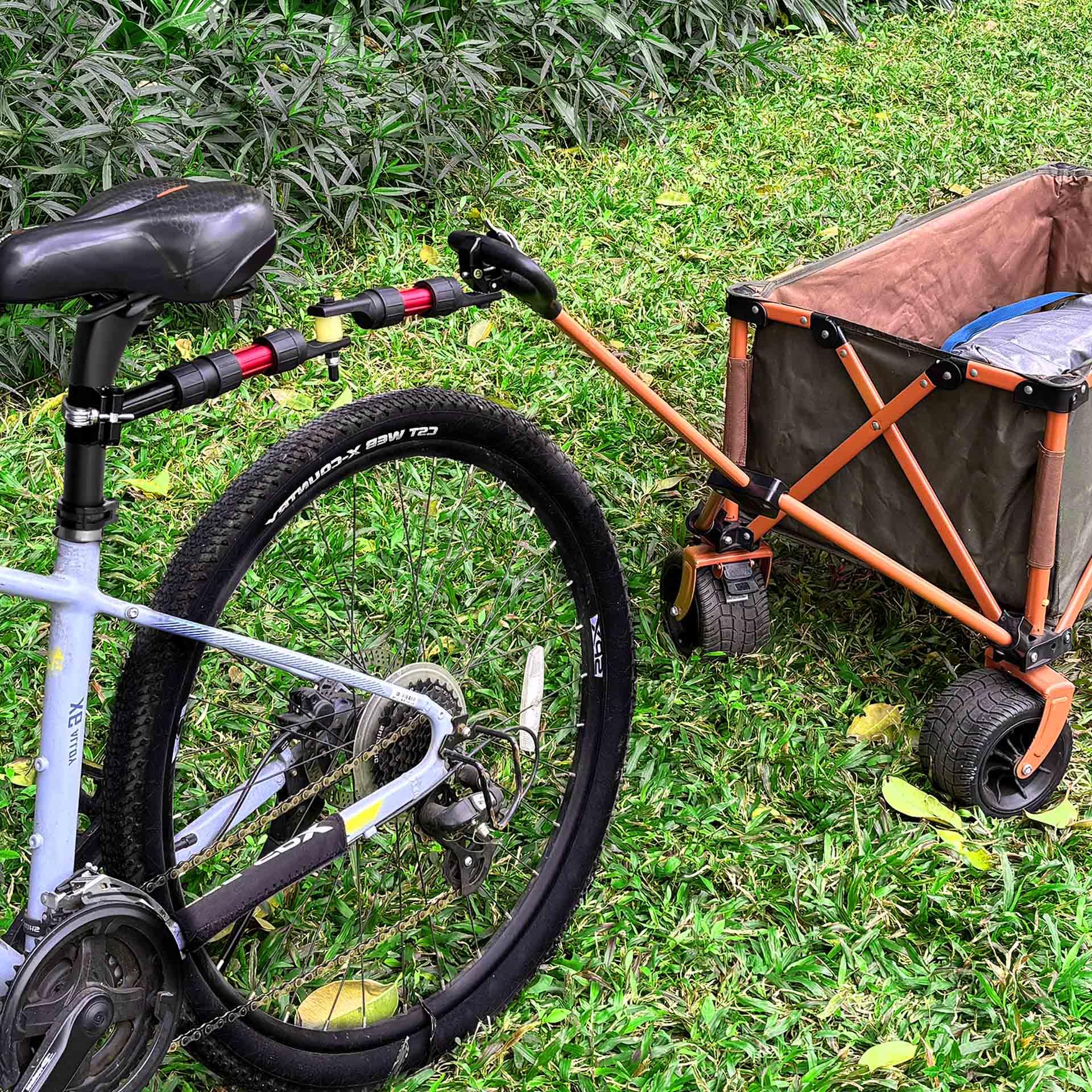 Mimoke Fahrradanhänger Kupplung aus Aluminium | Adapter für Handwagen & Transportanhänger, Schnellspanner, passend für Sattelstützen 27–32 mm