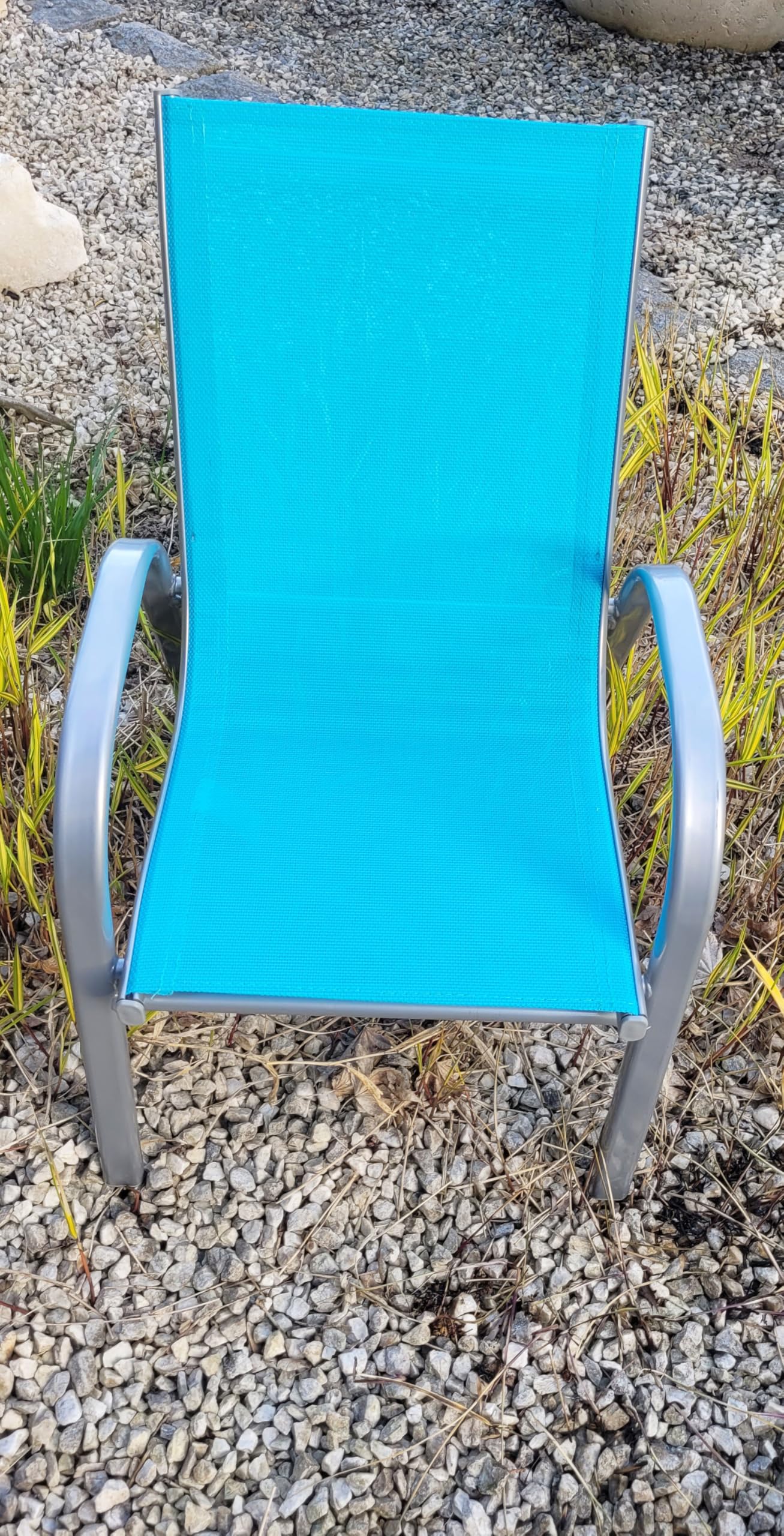 Hline Kinderstuhl aus Metall Kinder Gartenstuhl Sessel Stuhl stabil robust (2 Stück BLAU)