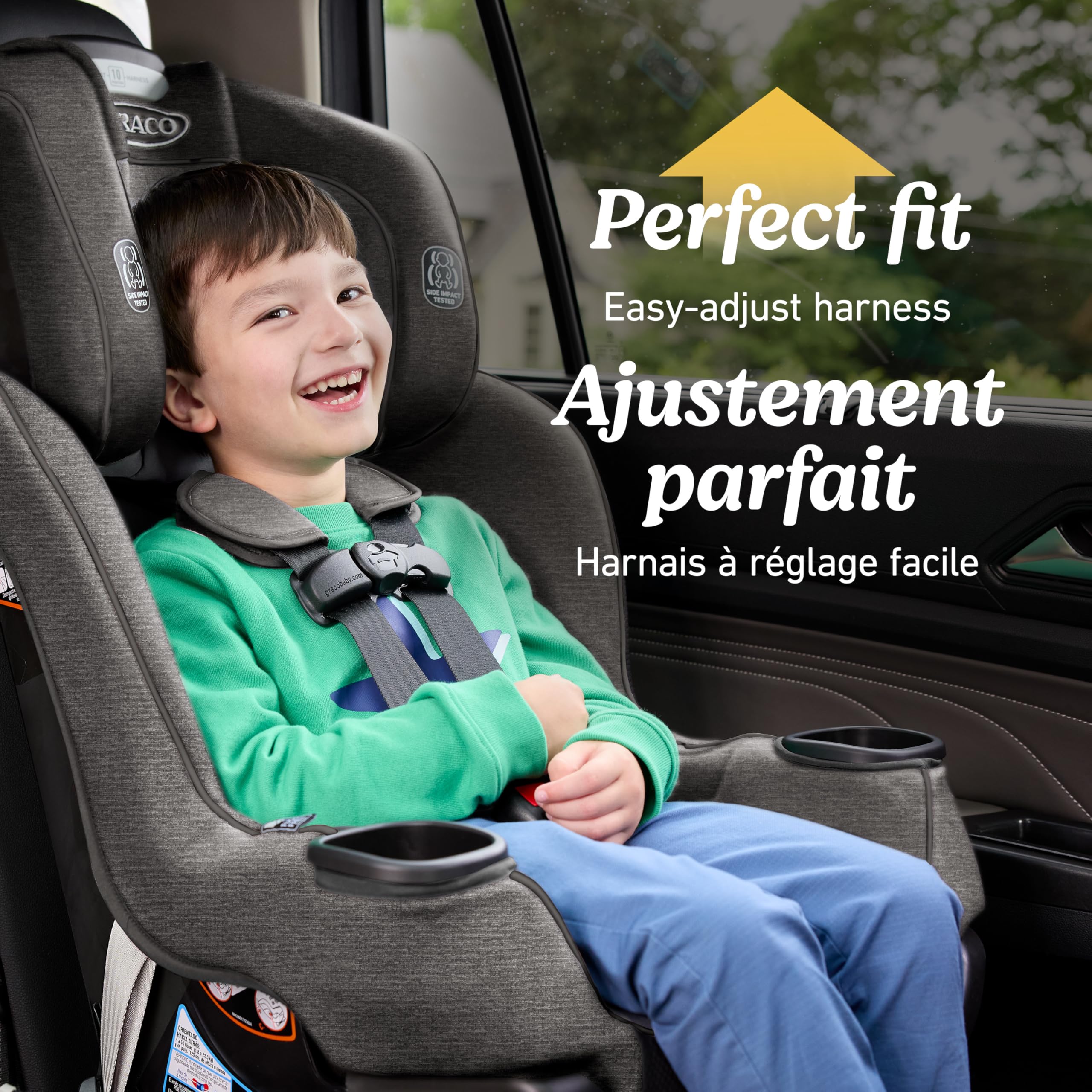 Graco Extend2Fit Convertible Car Seat, 2-in-1 Forward & Rear-Facing Baby Car Seat, 1.8-30 kg (4-65 lb), Titus