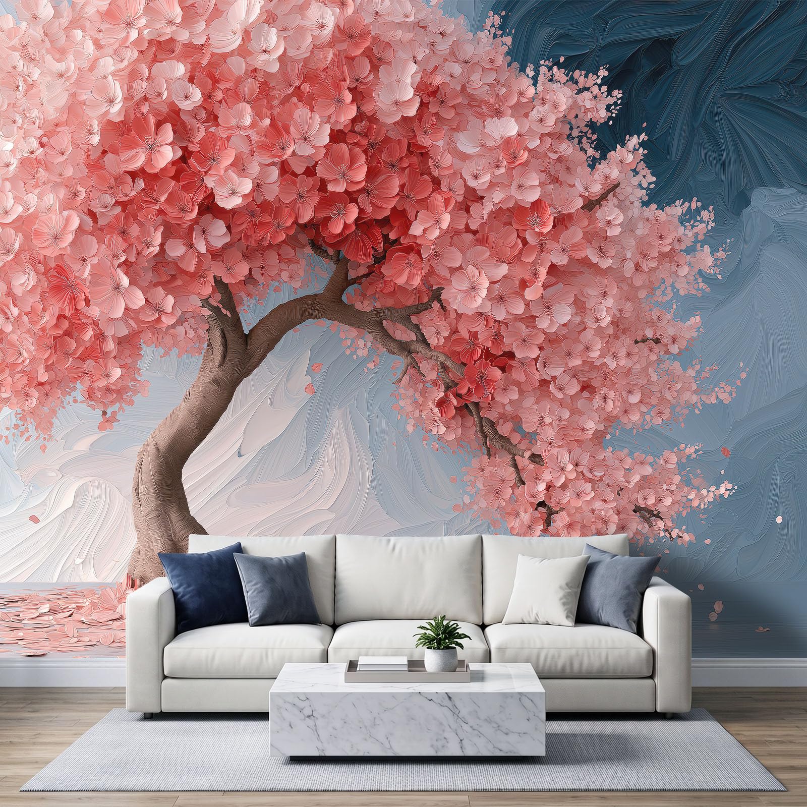 Fototapeta 3D w niestandardowym rozmiarze dla dzieci, 400 x 280 cm, obraz olejny, sztuka, rośliny, kwiat wiśni, drzewo, zdjęcie, plakat, fototapeta, DIY, sztuka ścienna, wodoodporne, do pokoju