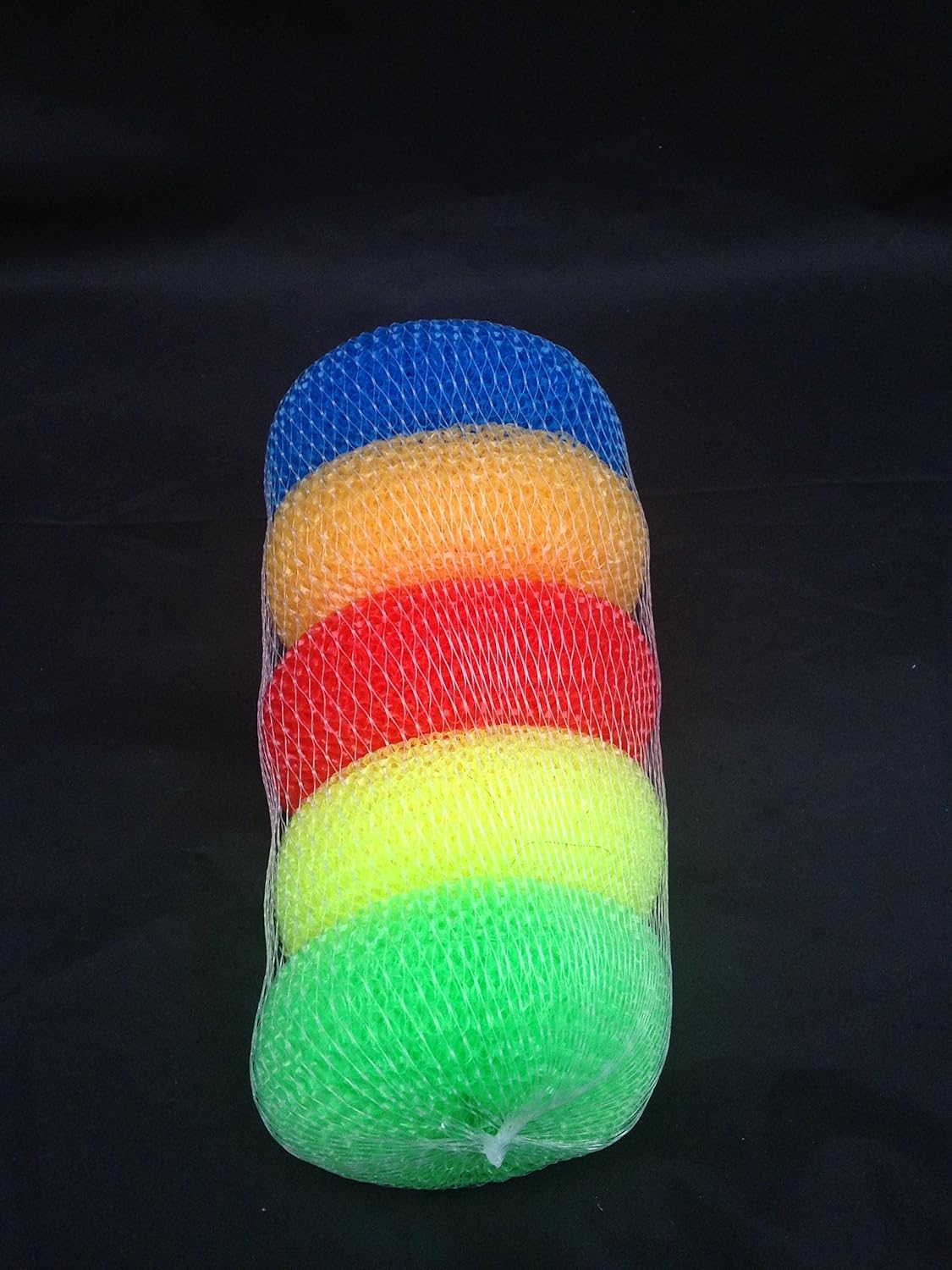 5 x quilty plastic scourers coloured good for non stick pans cleaning