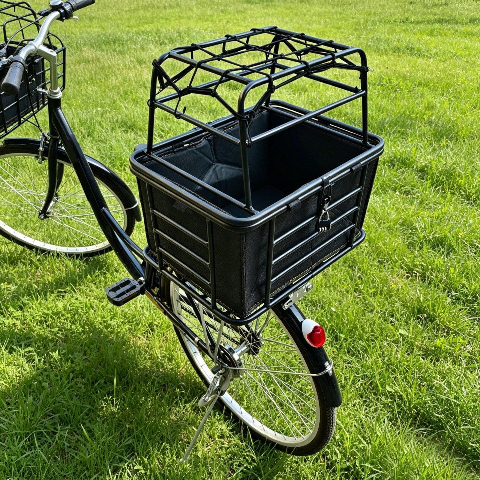 Cesta para Perros para Bicicleta con Tapa, Organizador Resistente para Guardar Accesorios de Camping, Ciclismo Y Viajes, con Forro